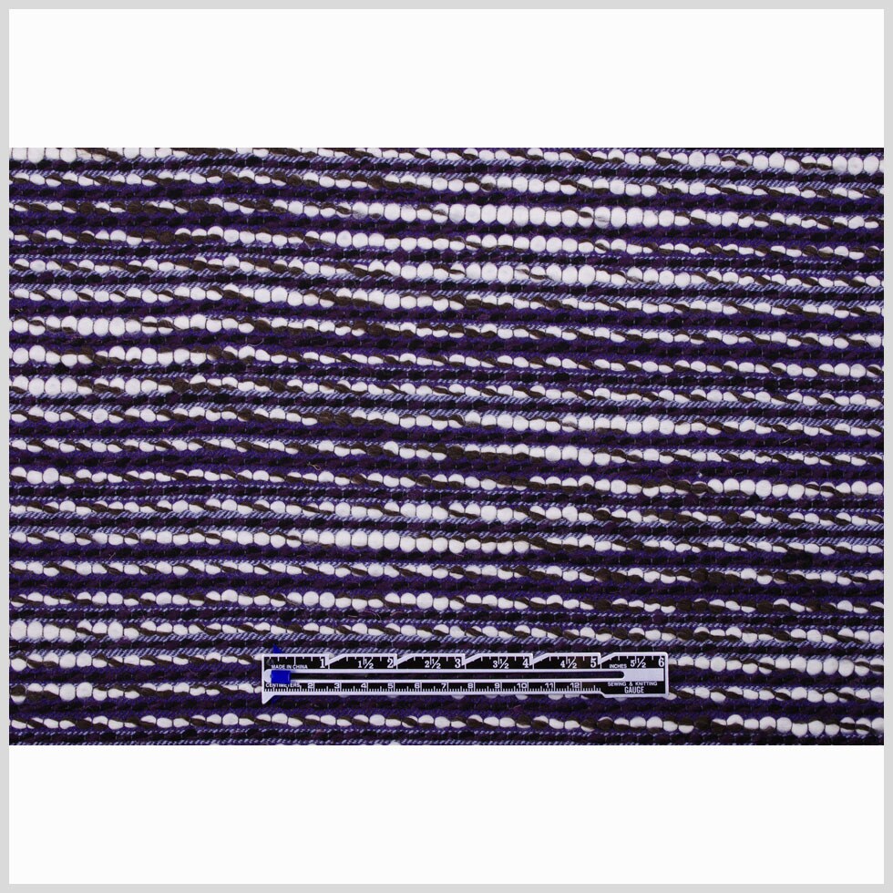 1 Yard Italian Purple Striped Virgin Wool 60&#x2019;&#x2019; Width