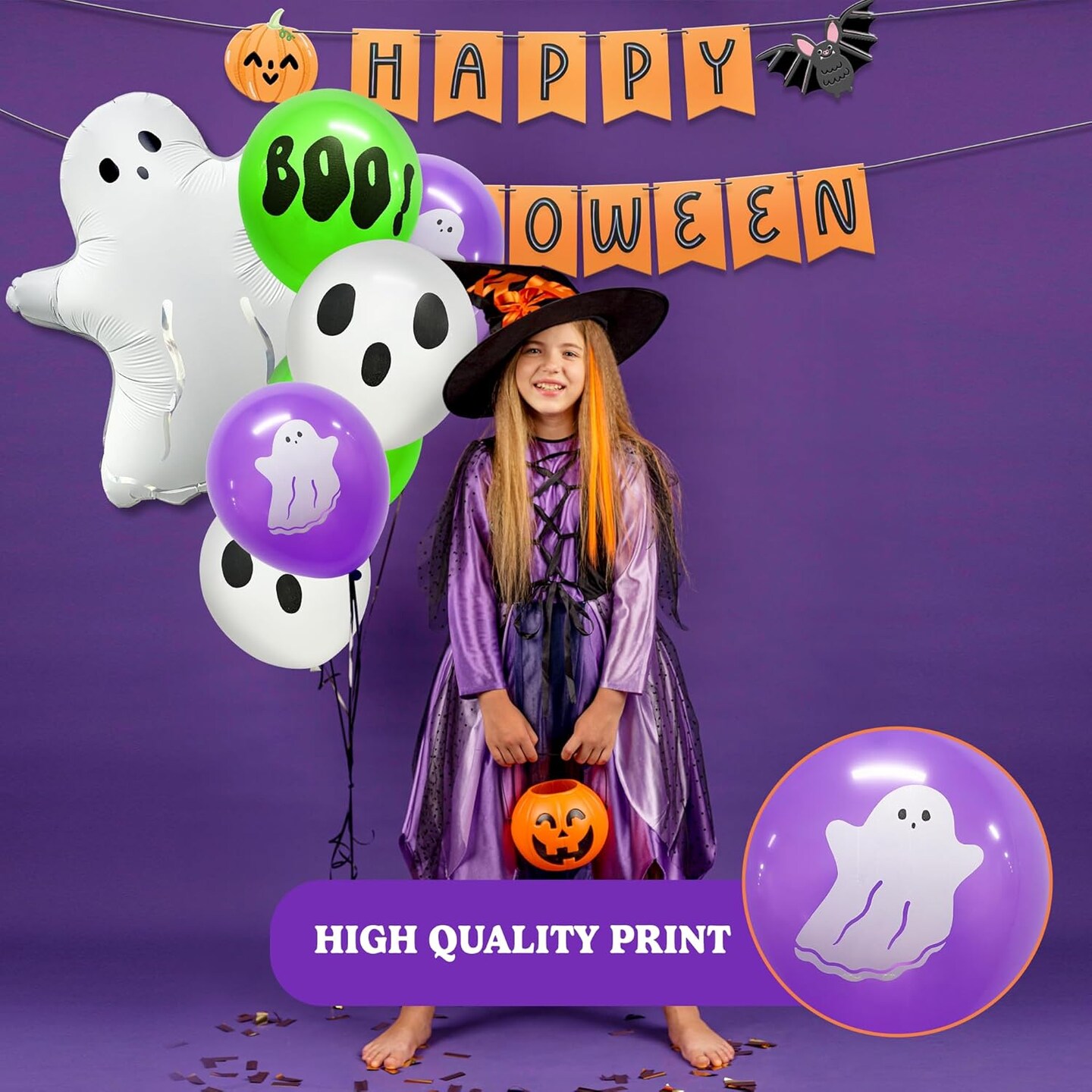 Ghost Foil Balloons (Ghost Latex + Ghost Foil Balloons)