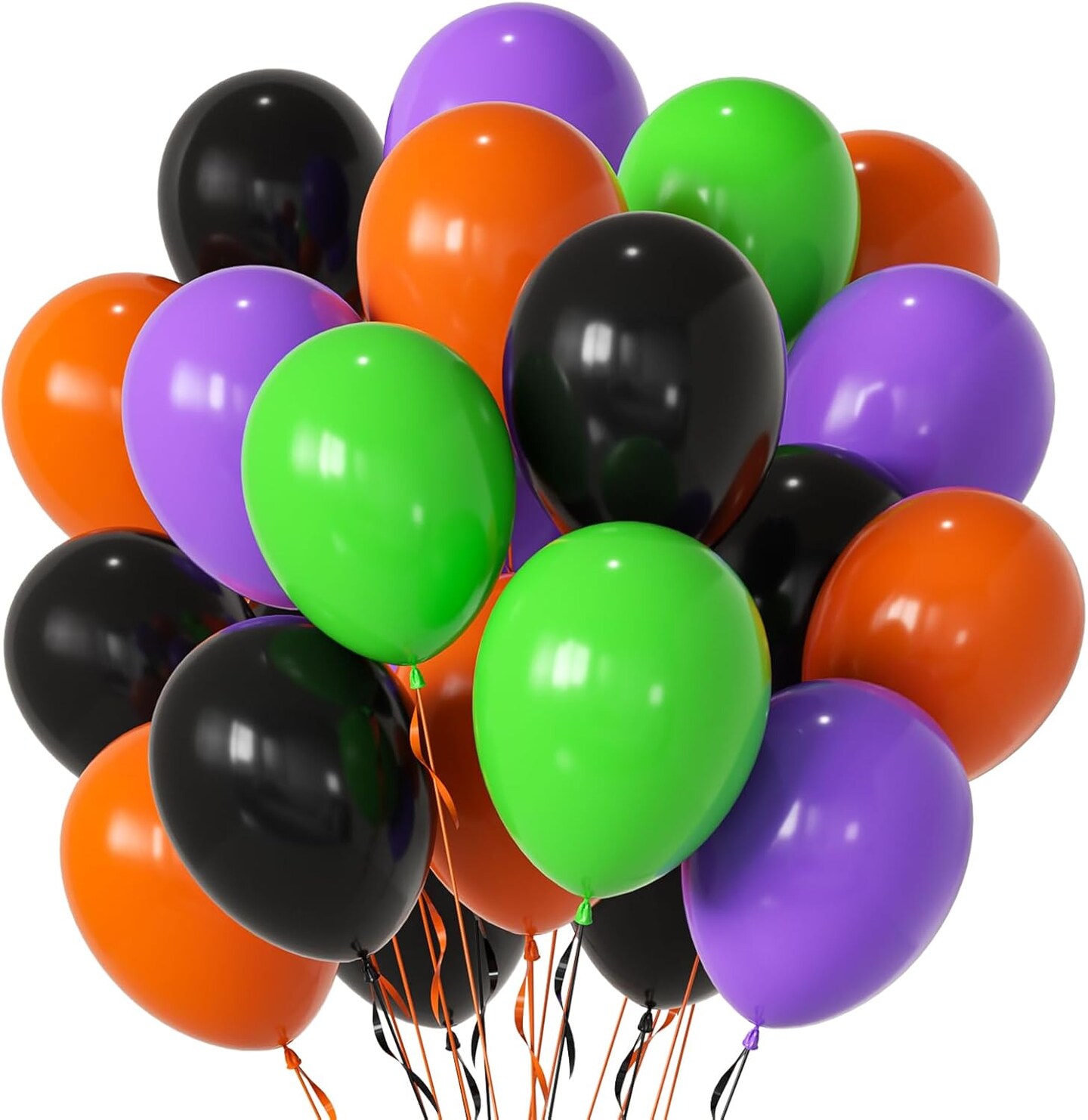 50Pcs Halloween Party Latex Balloons Set(Black Purple Orange)