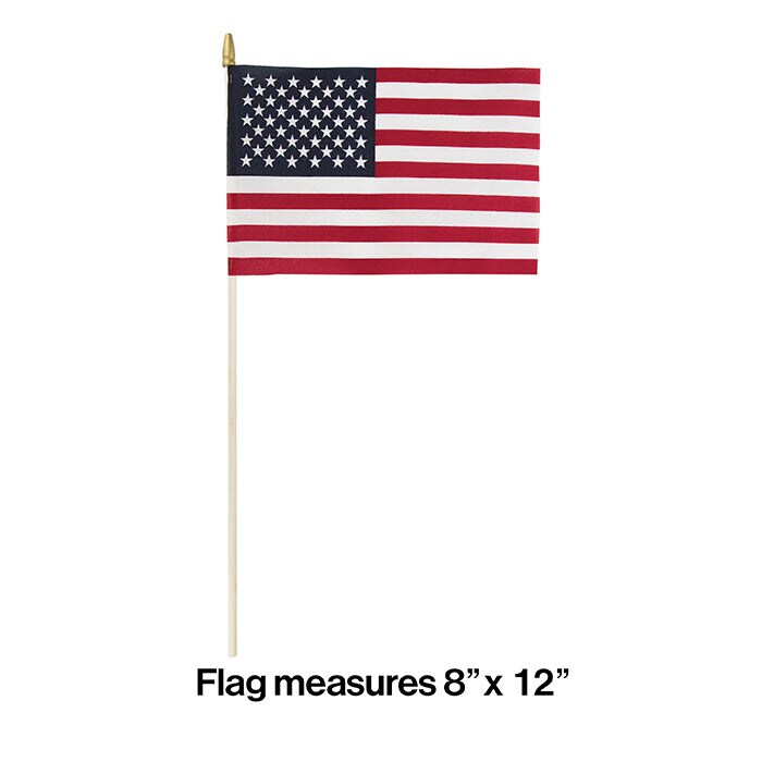 36 pc Bulk Medium Cloth American Flags