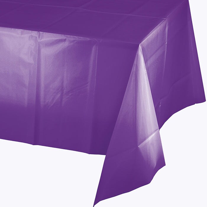 12 pc Bulk Amethyst Purple Plastic Table Cover