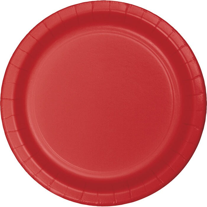 96 pc Bulk Classic Red Value Friendly 8.75 inch Dinner Plates