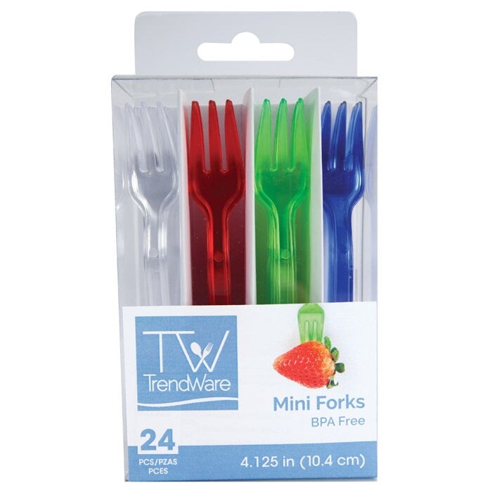 144 pc Bulk Assorted Translucent TrendWare Mini Forks