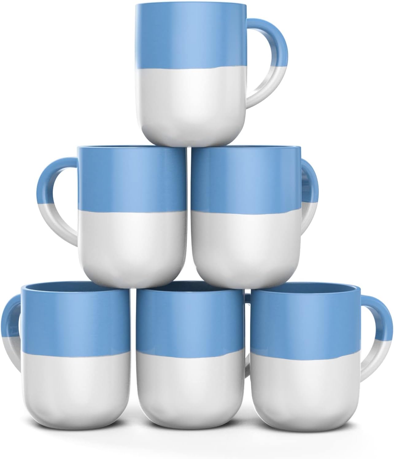 Set of 6 Large 16 Ounce Ceramic Coffee Mugs