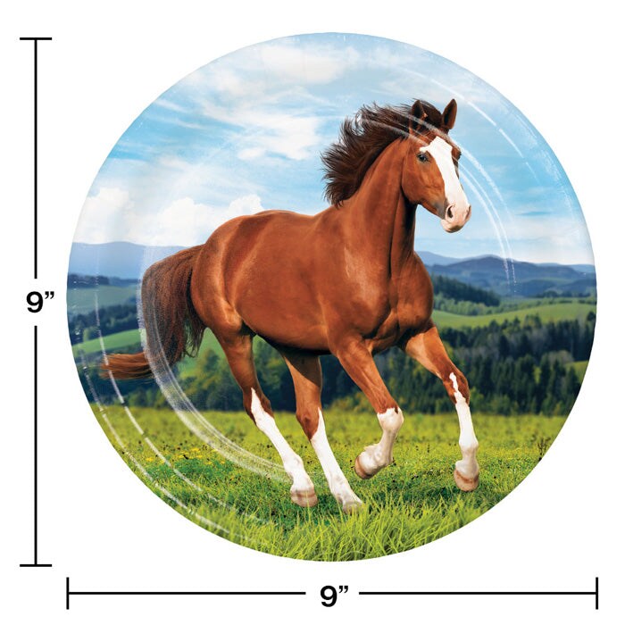 96 pc Bulk Horse and Pony Dinner Plates