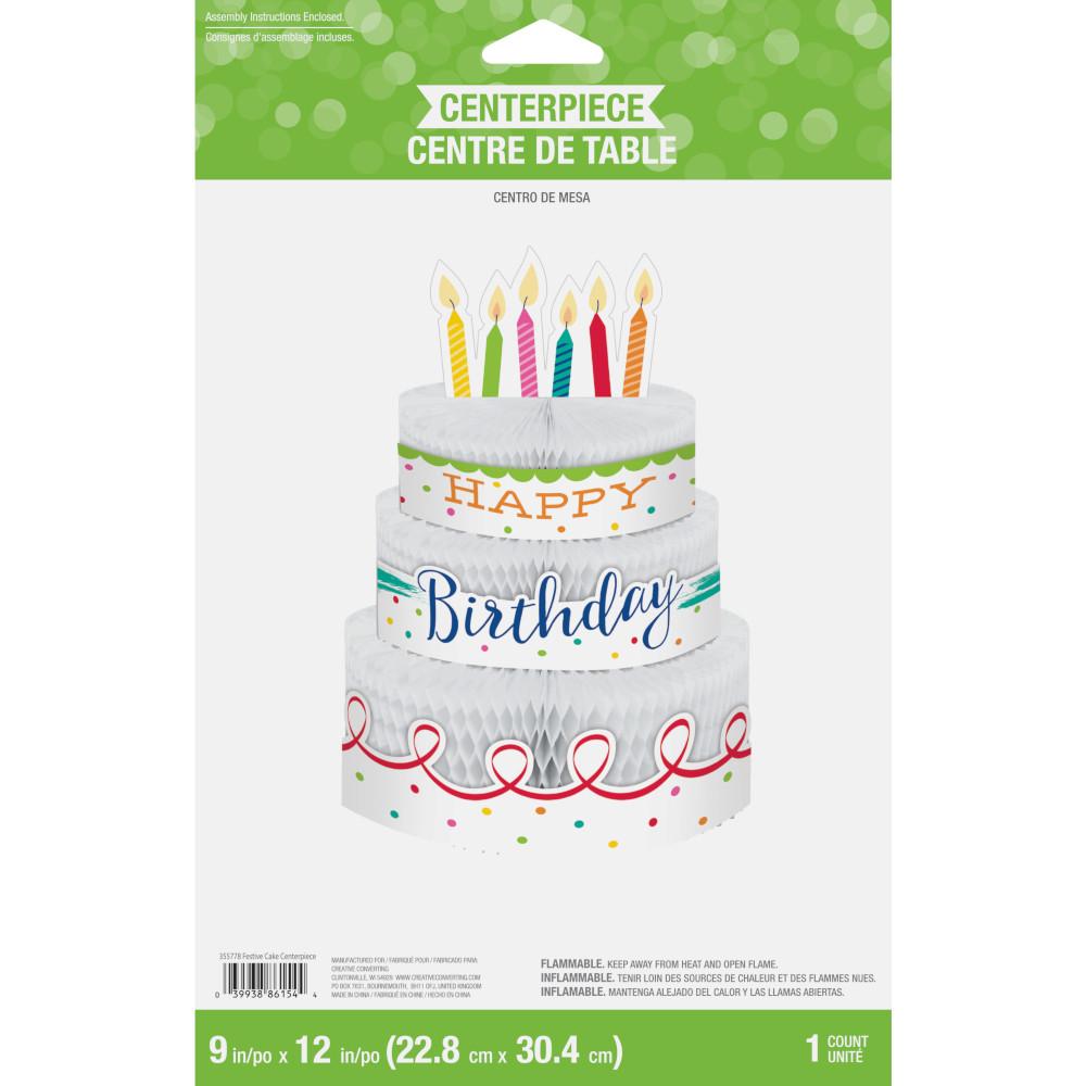 6 pc Bulk Festive Cake Happy Birthday Centerpieces