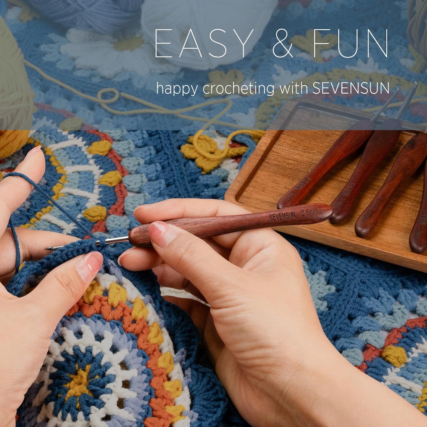 Mimosa 4mm Single Crochet Hook, Available in 0.6mm-6.5mm, Ergonomic Hand Polished Stainless Steel Inline Pointy Wood Handle Crochet Hook
