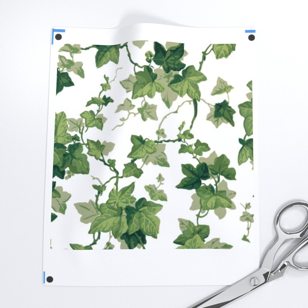 Ivy Leaves Botanical English Ivy Vines Greenery Custom Printed Fabric by Spoonflower Various Fabrics by the Yard or Fat Quarter