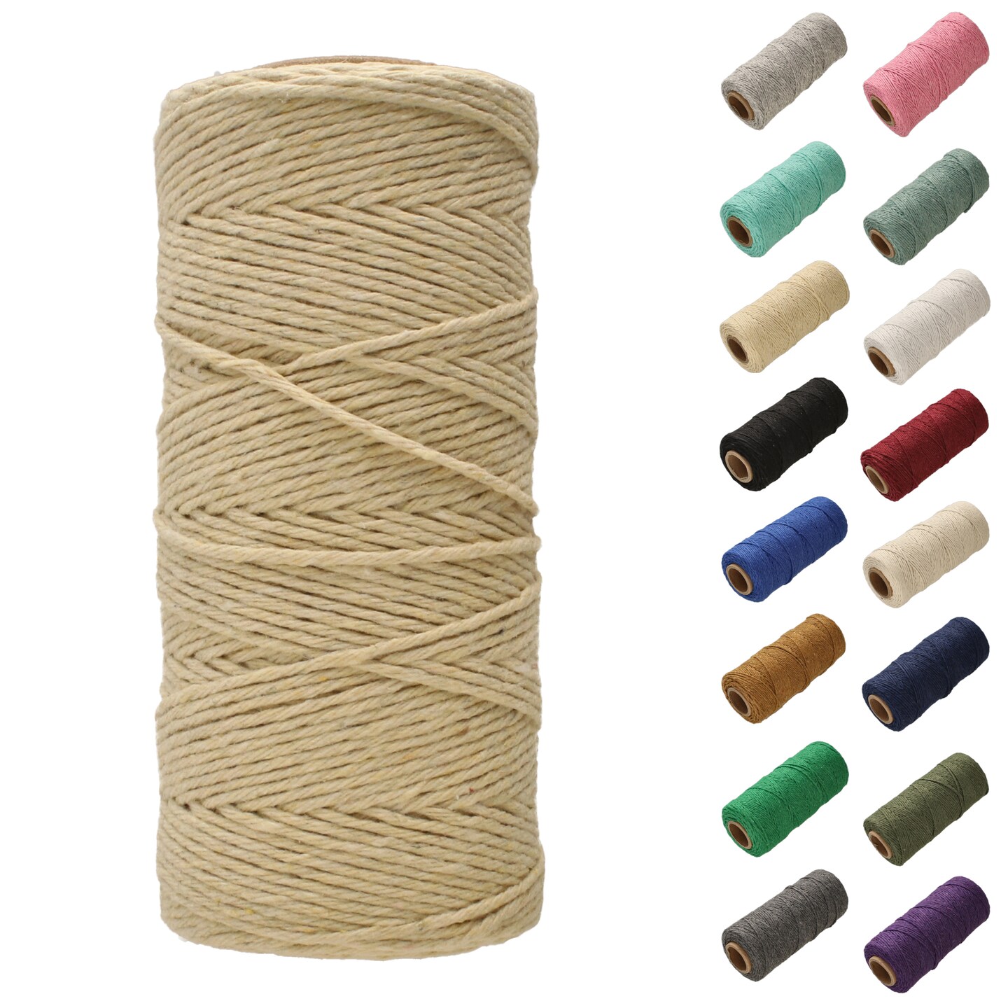 White Lion Macramé Cord – Cotton Rich Macrame Rope, 1 mm, 300 Feet, Yarn for Wall Decor, Crochet, Gift Wrapping, Wall Hanging, Plant Hangers, Handmade Crafts, Knitting