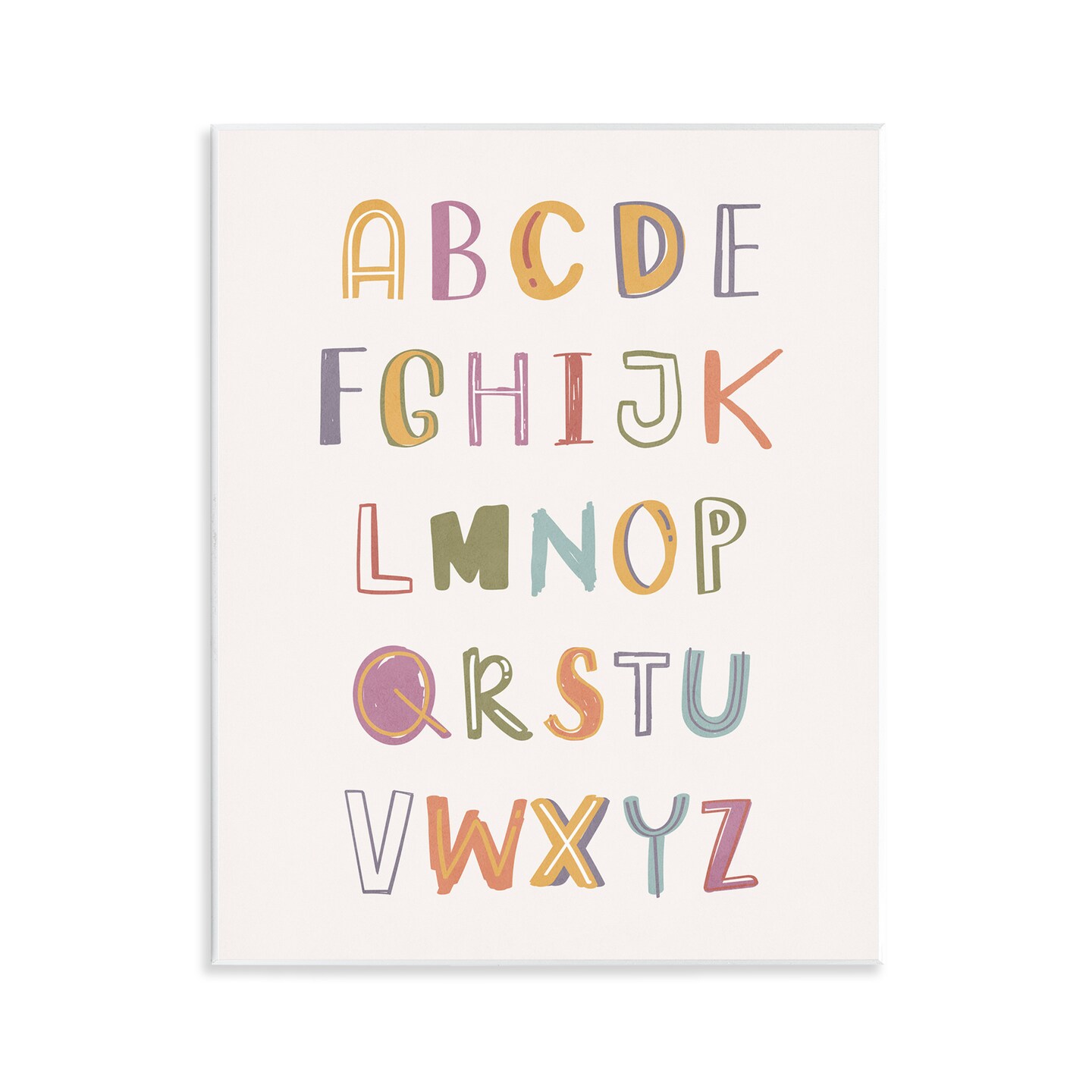 Stupell Industries Soft Doodle Alphabet Wall Plaque Art Design by ...