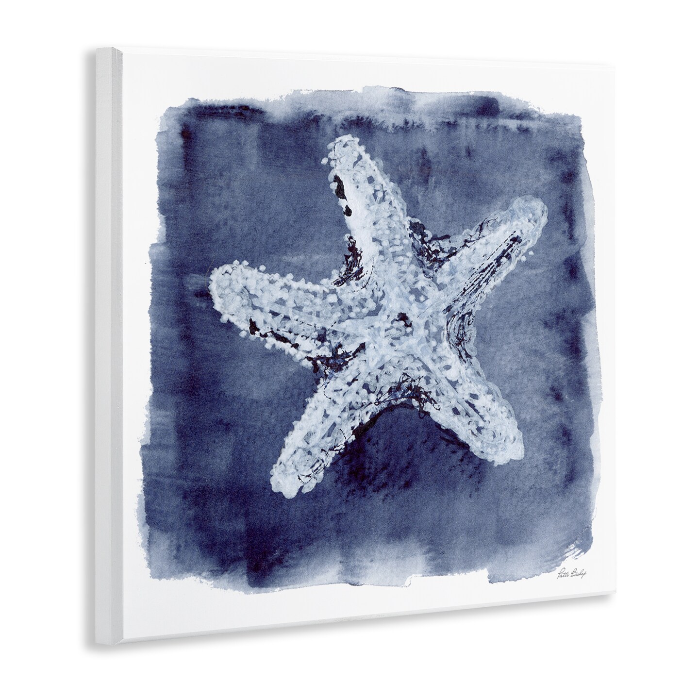 Stupell Industries Starfish Blue Impression Wall Plaque Art Design by Patti Bishop