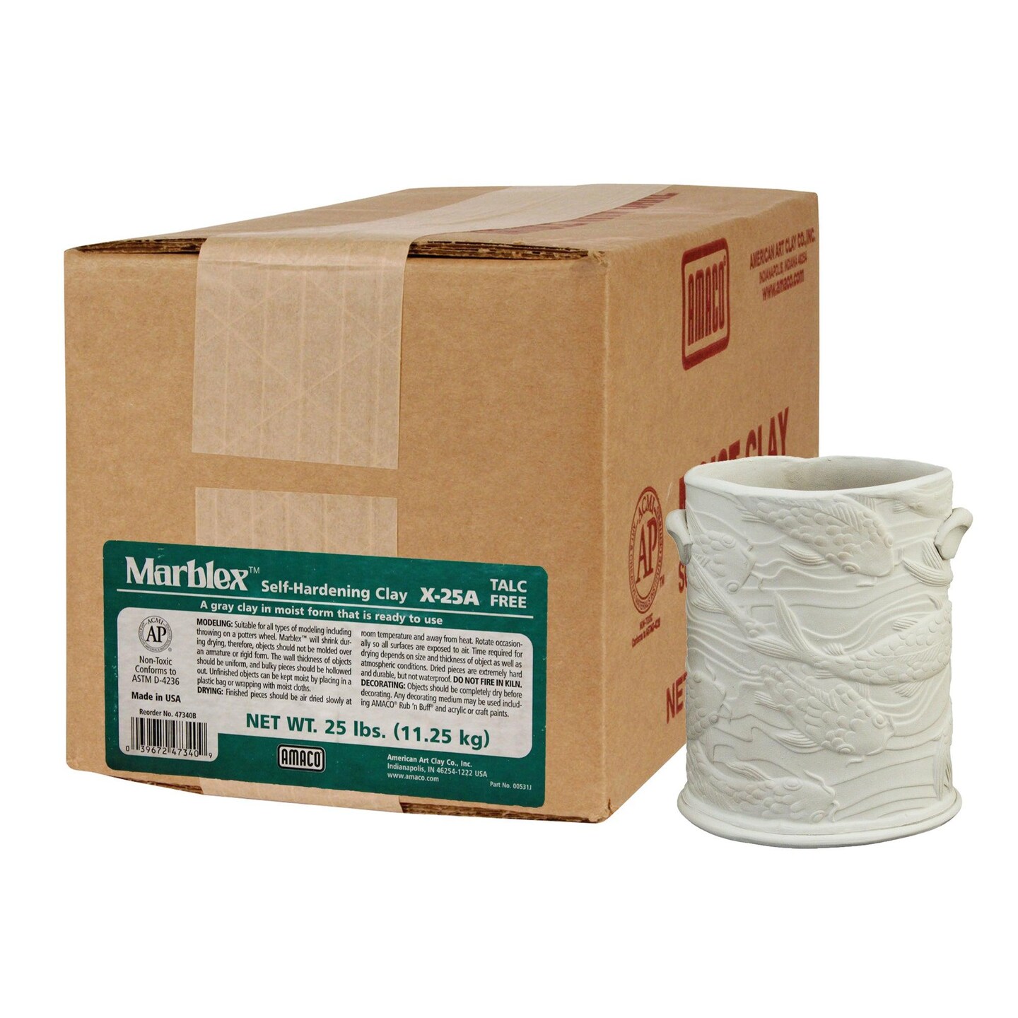 Marblex&#x2122; Self-Hardening Clay, Gray, 25 lbs.