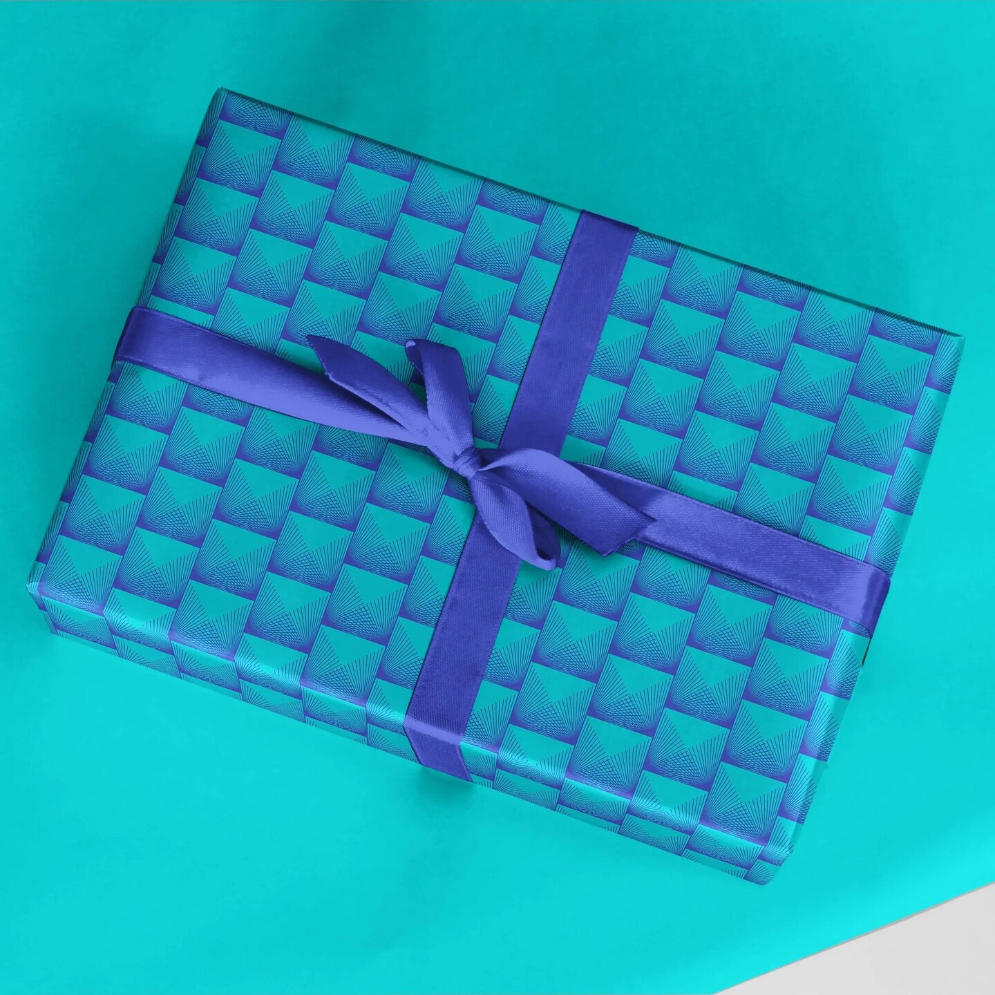 Fine Line Teal Tiles Gift Wrap