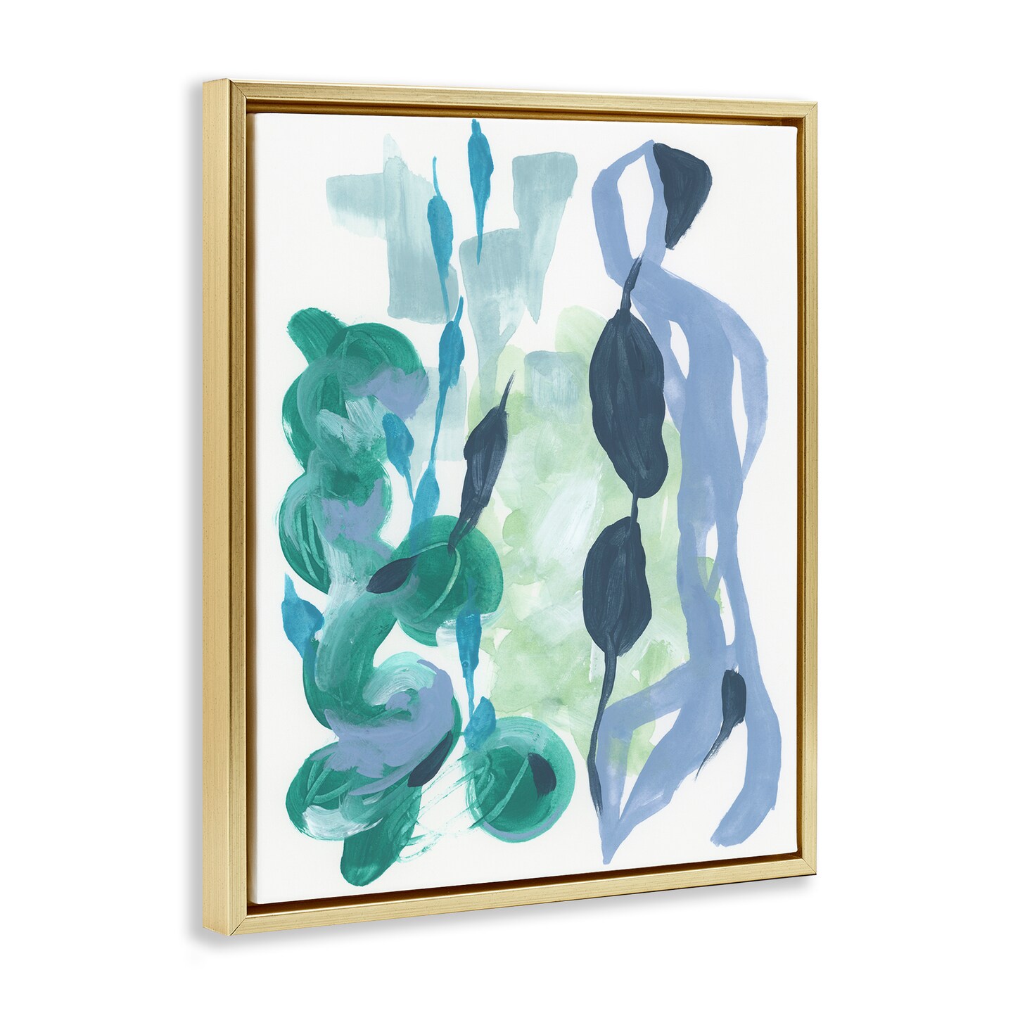 Stupell Industries Vegetative Paint Shapes Framed Floater Canvas Wall Art Design by June Erica Vess