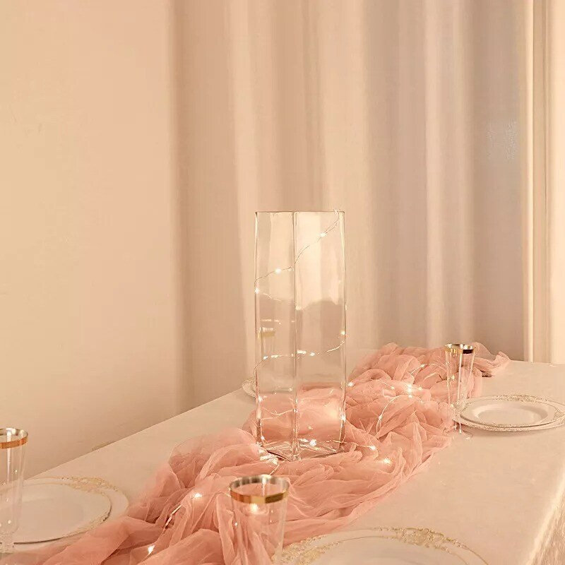 6 Clear 16-Inch Square GLASS FLOWER VASES Wedding Party Centerpieces Supplies