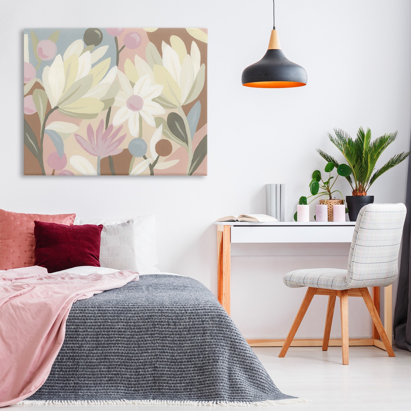 Stupell Industries Pastel Modern Flowers Canvas Wall Art Design by June Erica Vess