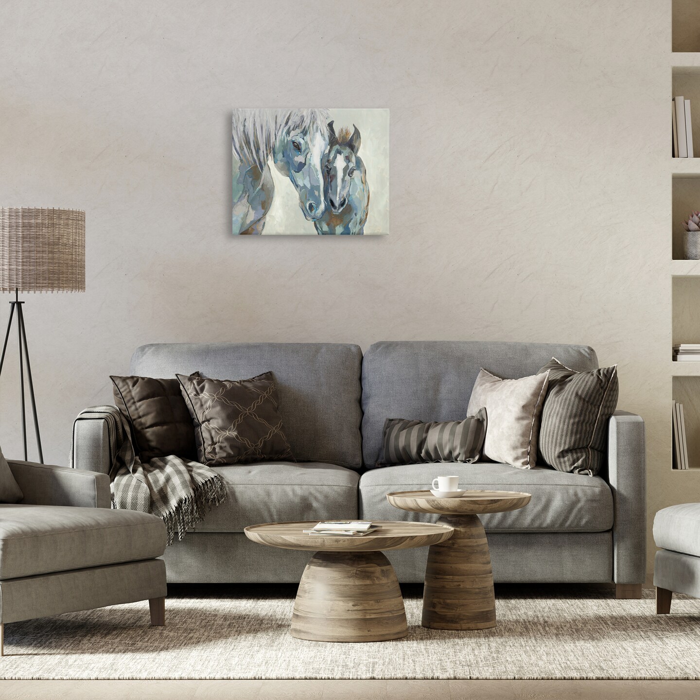 Stupell Industries Grey Horse & Foal Canvas Wall Art Design by Jacob Q