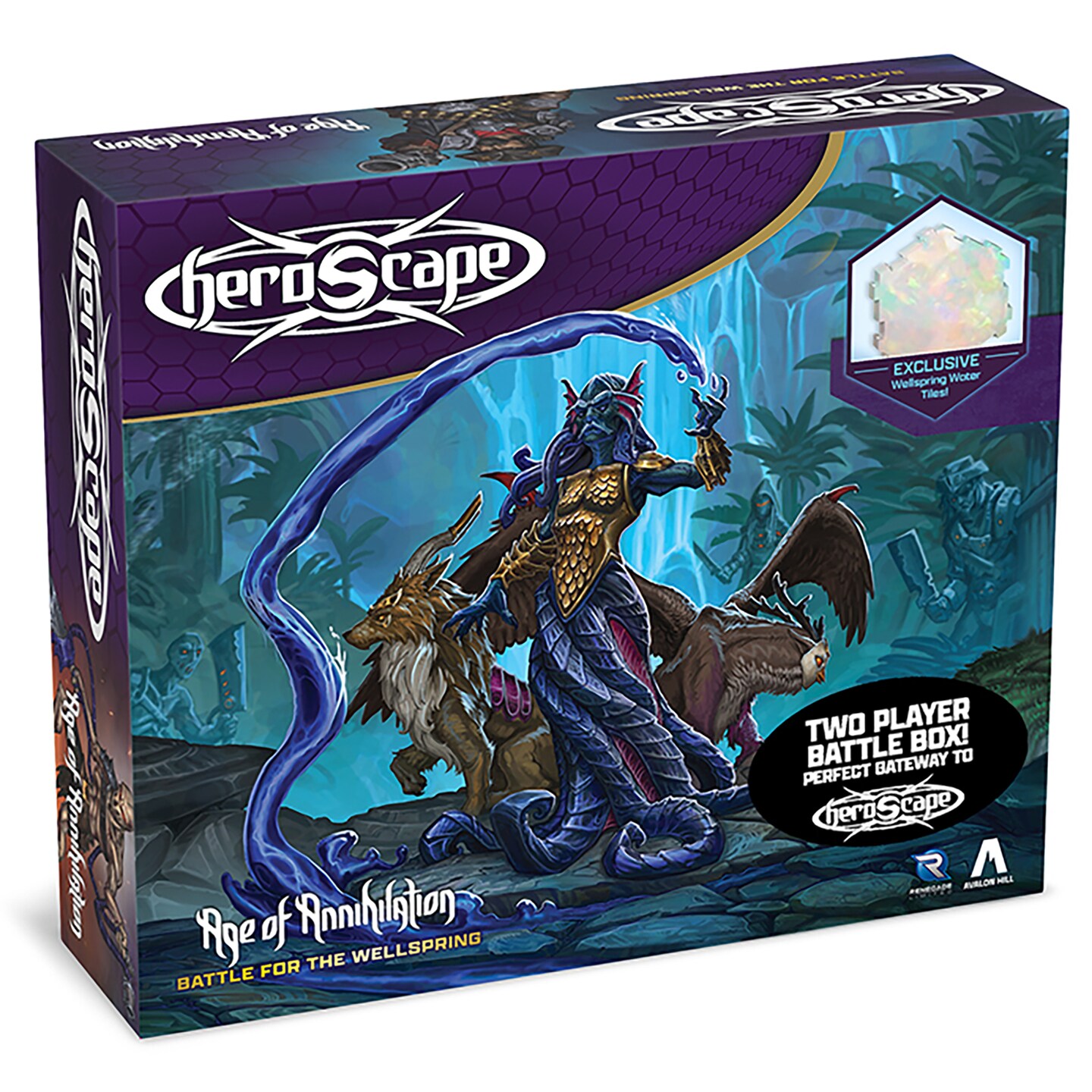 Renegade Game Studios: Heroscape - Battle for The Wellspring Battle Box - Terrain Tile &#x26; Miniatures Game, Strategy Valhalla Battles, Age 14+, 2 Player