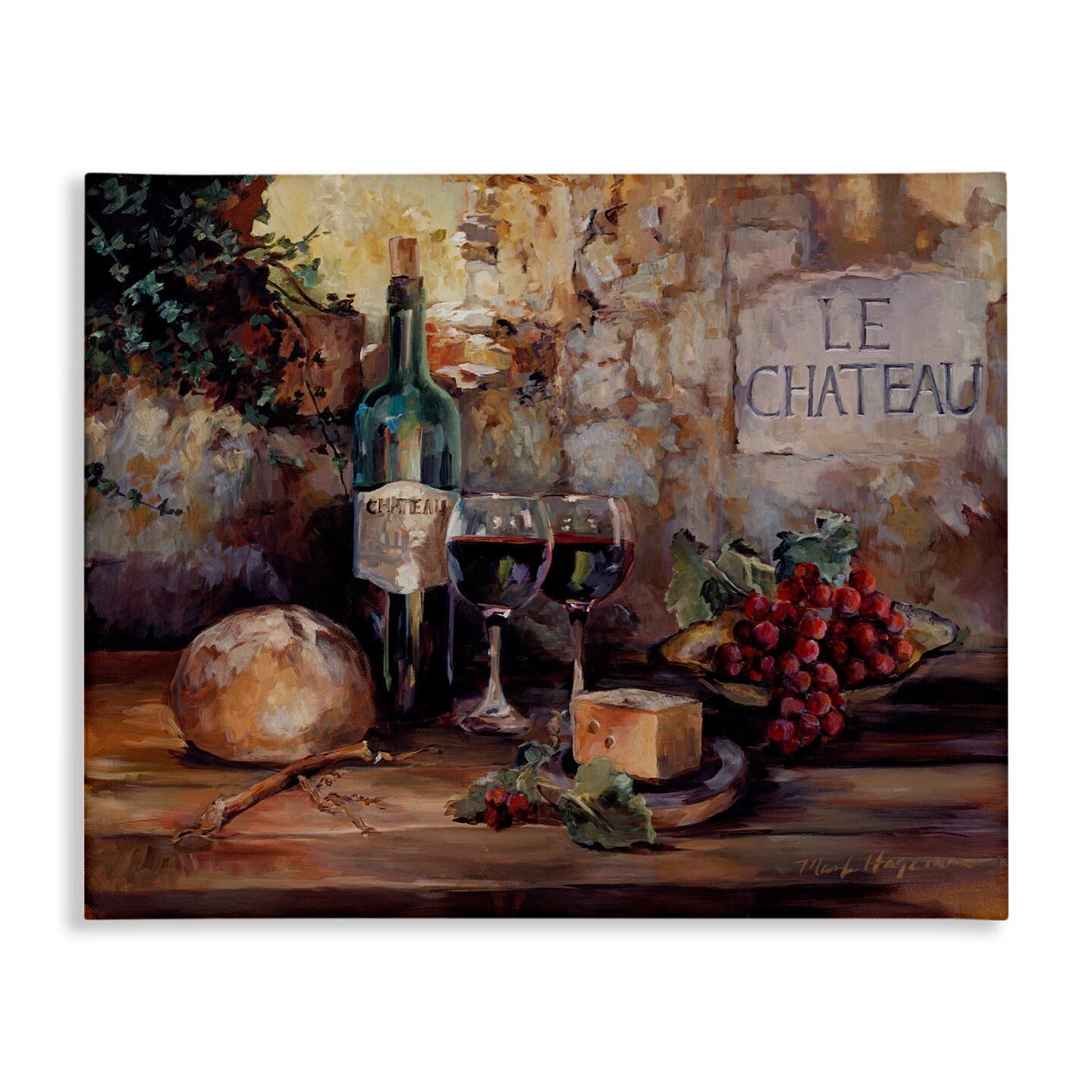 Stupell Industries Parisian Wine and Cheese Canvas Wall Art Design by Marilyn Hageman