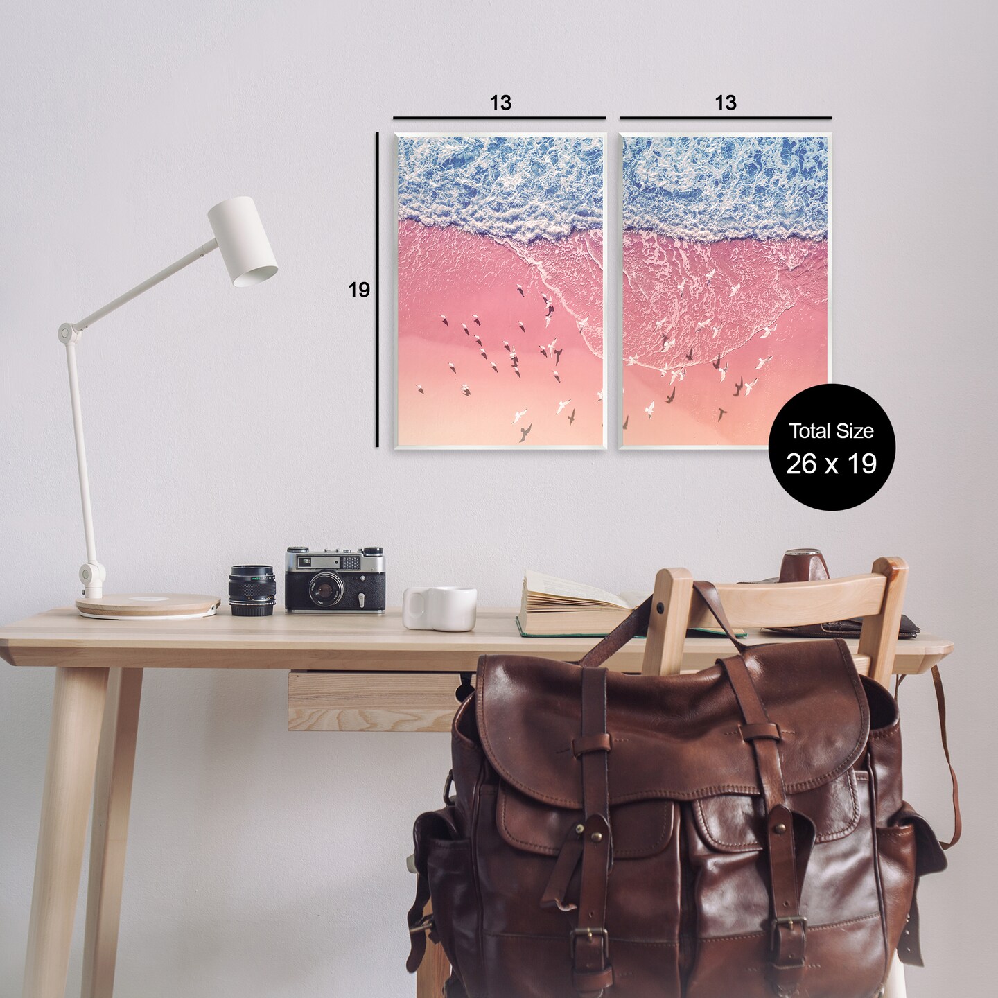 Stupell Industries Minimalist Aerial Beach 2 pc Wall Plaque Art Set Design by Nataly White