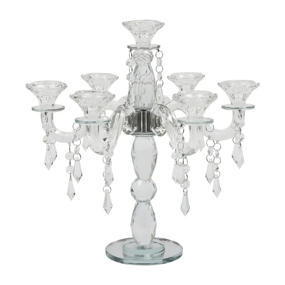 Candlestick Holder Crystal Candelabra Candlestick 7-arm Candle Holder For Party