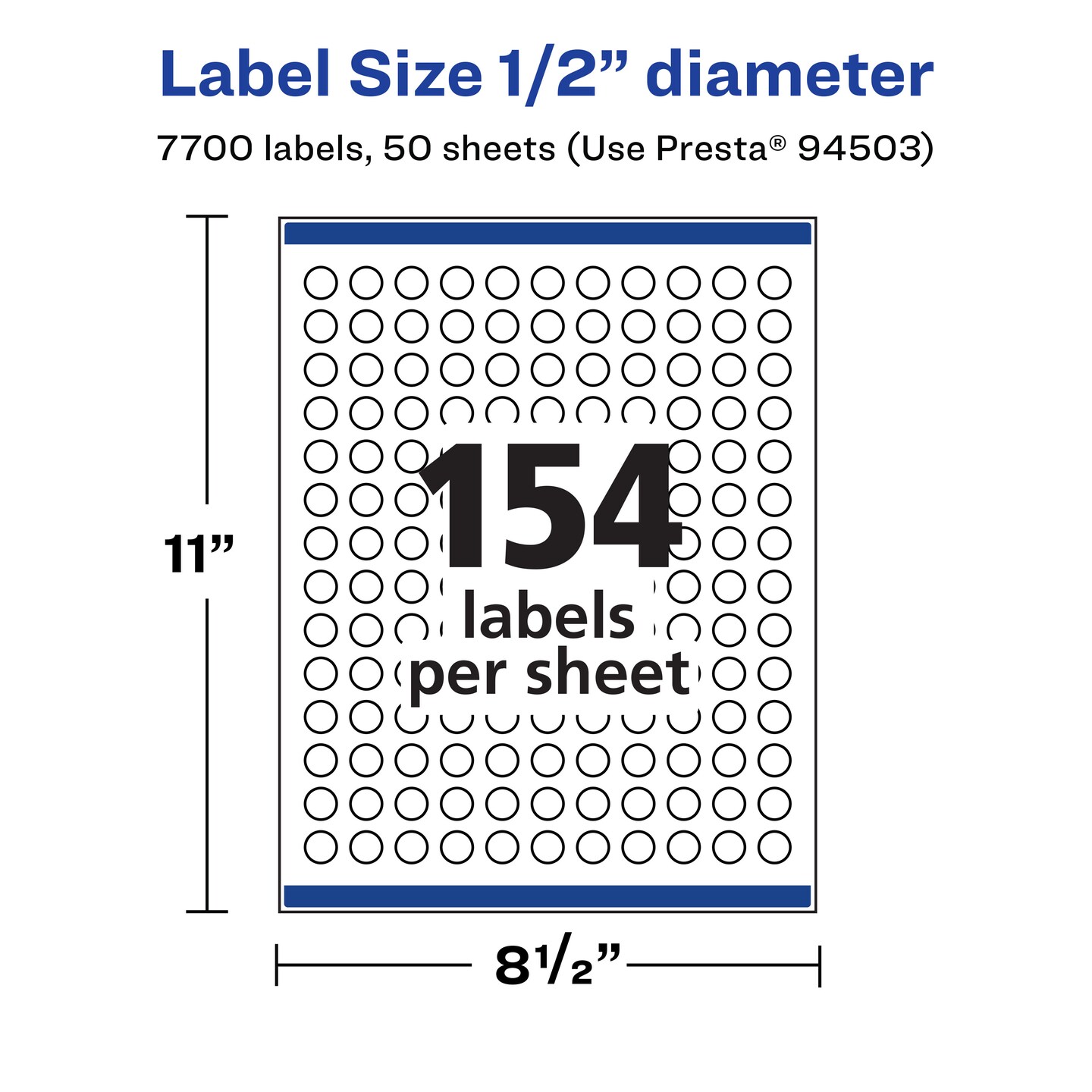 Avery Matte White Removable Round Labels with Sure Feed Technology, Print-to-the-Edge, .5" diameter
