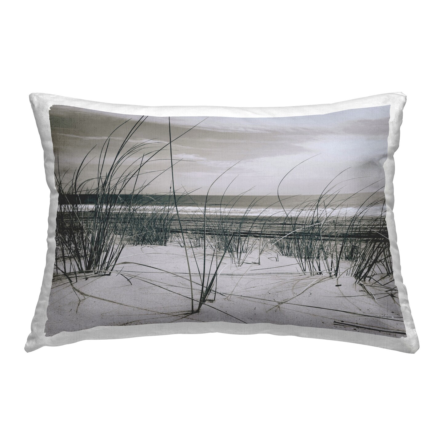 Tranquil Beach Reeds Design by GraffiTee Studios Throw Pillow