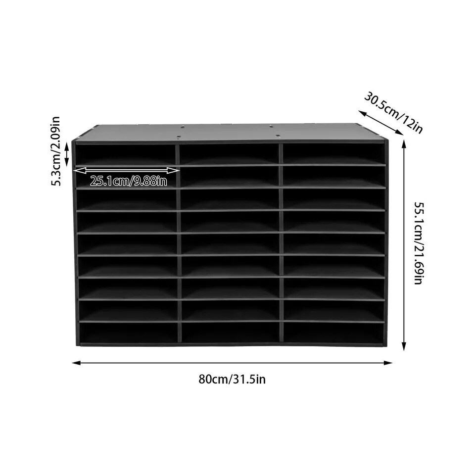 PVC 27 Slots File Sorter Literature Organizer Tabletop Mail Paper Storage Holder