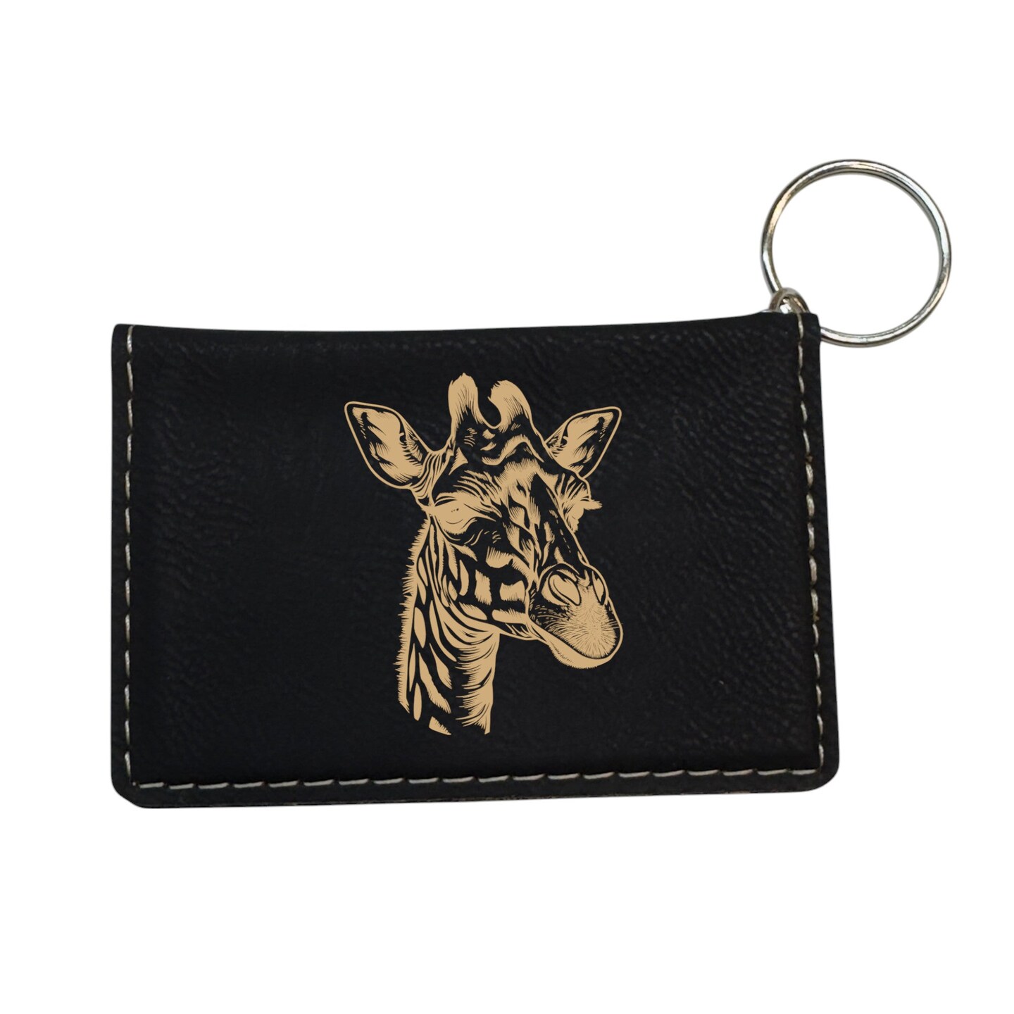 Keychain ID Holder Wallet - Giraffe - Leather