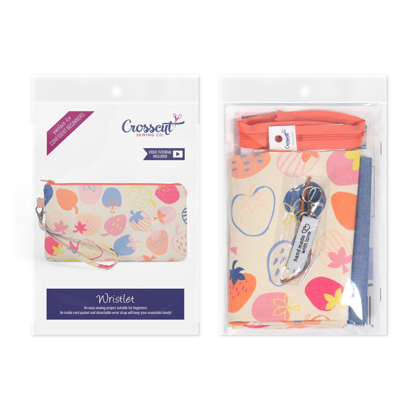 Crosscut Sewing Co.® Wristlet Sewing Kit - Beginner Sewing Project Kit