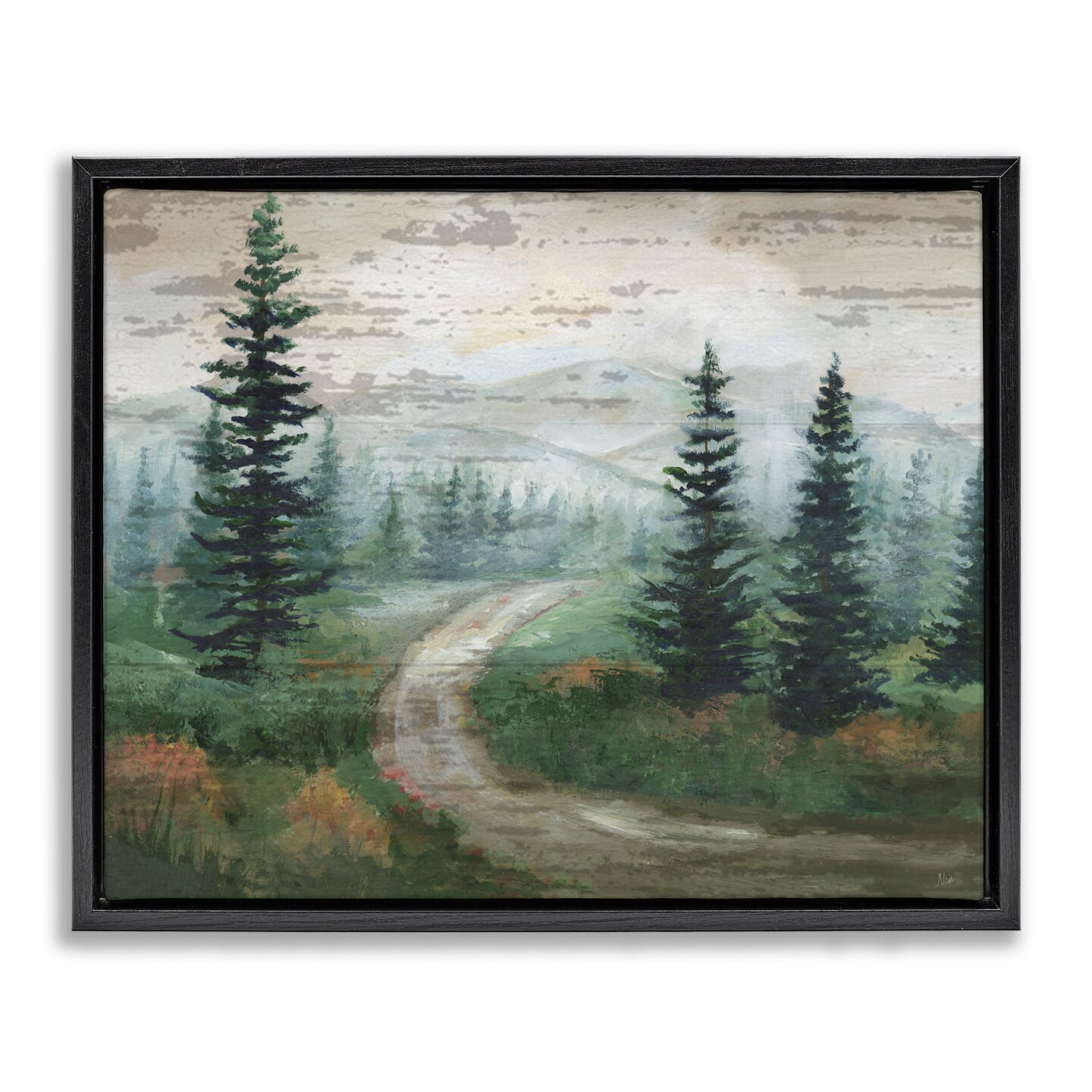 Stupell Industries Path Through Wilderness Framed Floater Canvas Wall Art Design by Nan