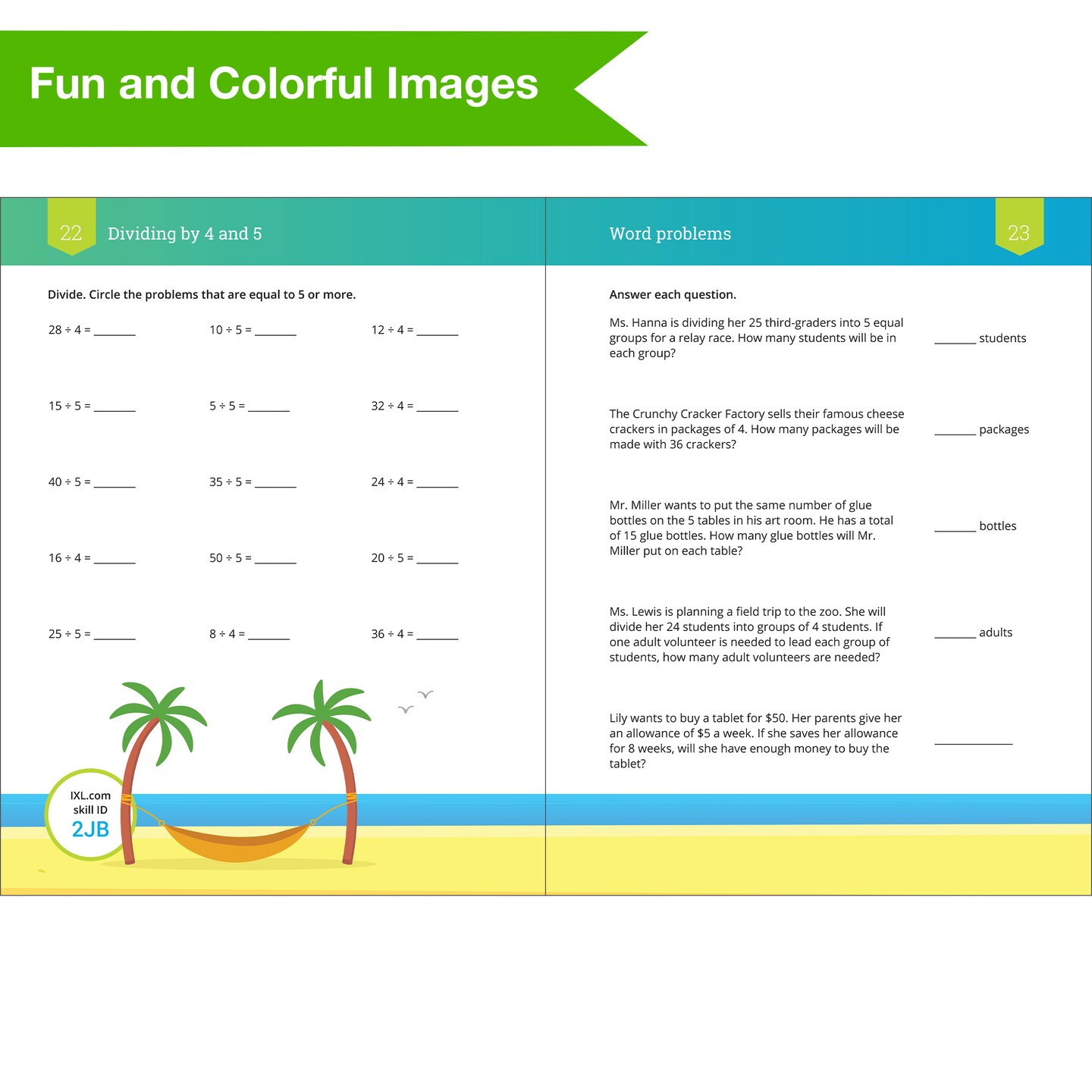 IXL Division 3rd Grade Math Workbook, Mathematics Book for Kids Ages 8-9 Covering Dividing Facts and Properties, Modeling With Multiplication, Word Problems, and More