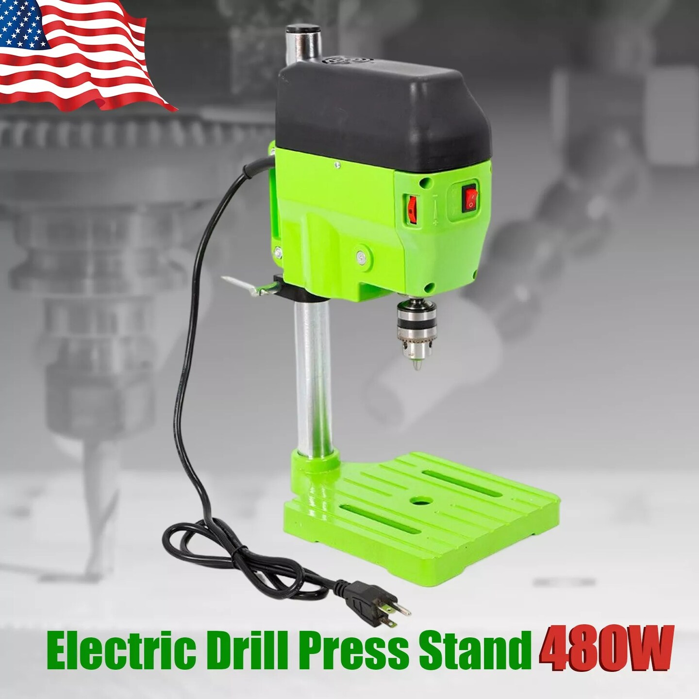 BG-5166A Wood Metal Drill 2-Speed Press Stand Drilling Machine DIY Work Bench