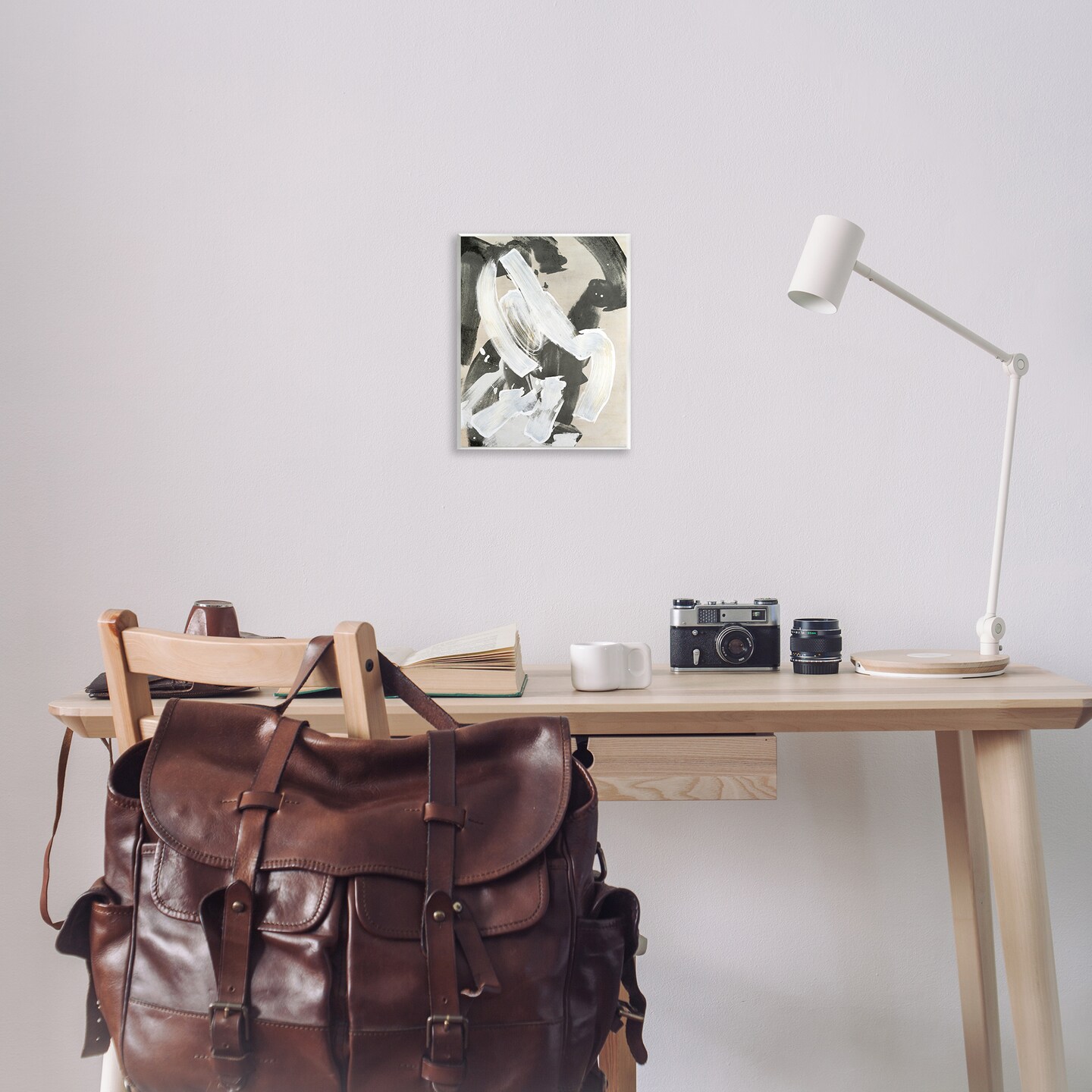 Stupell Industries Chaotic White Paint Streak Wall Plaque Art Design by Joris Hoefnagel