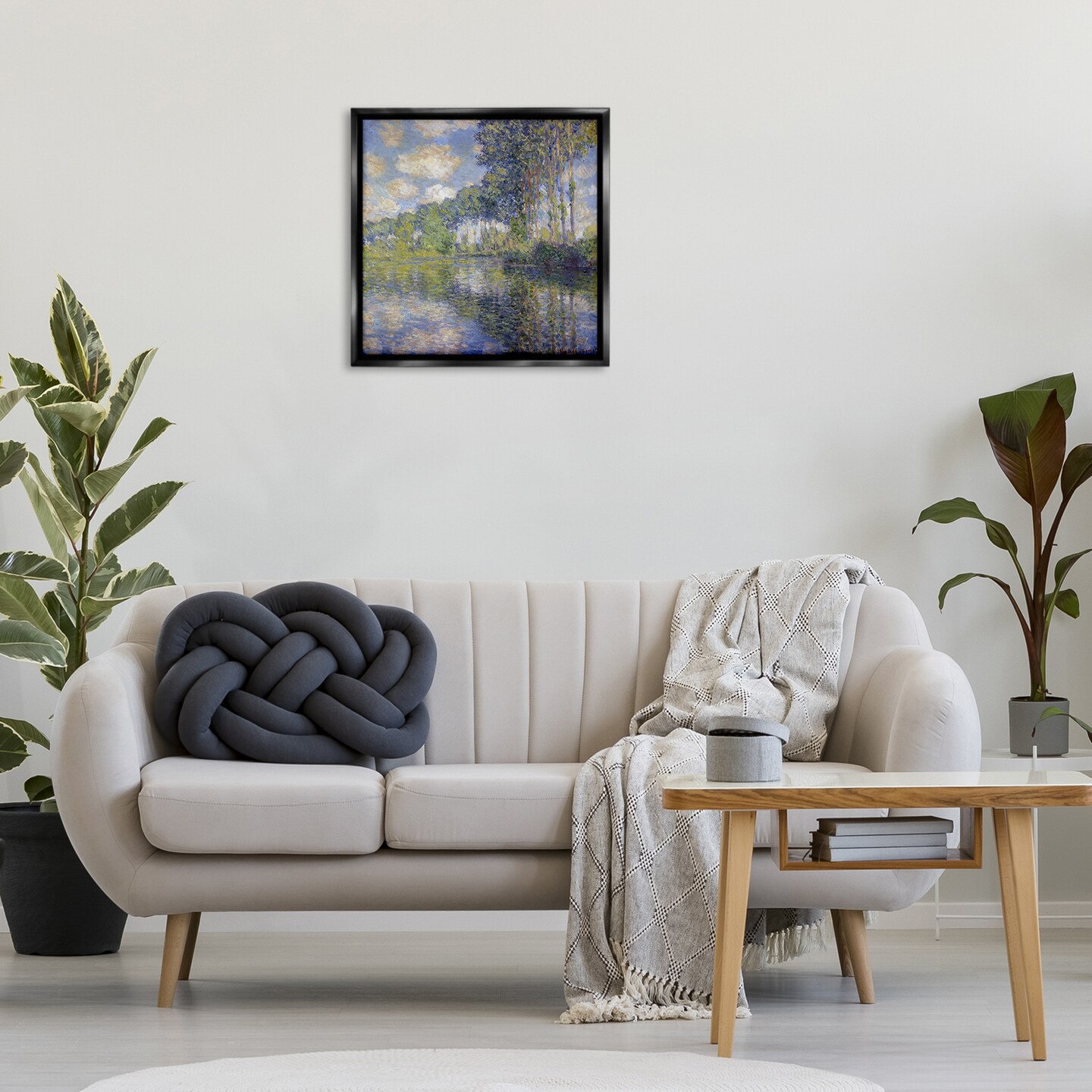 Stupell Industries Classic Monet Poplars on the Epte Framed Floater Canvas Wall Art Design by one1000paintings