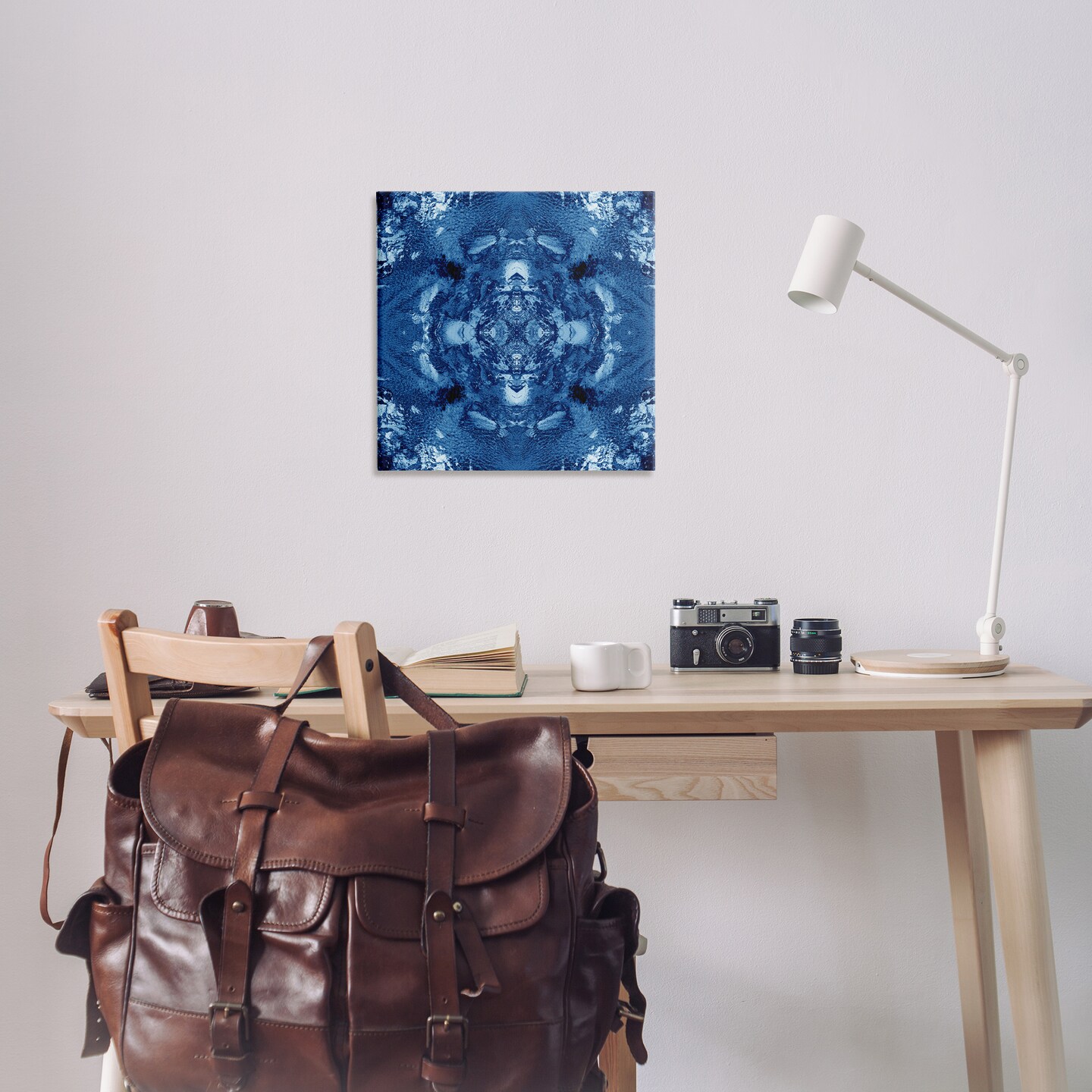 Stupell Industries Blue &#x26; White Mosaic Canvas Wall Art Design by El Perkin