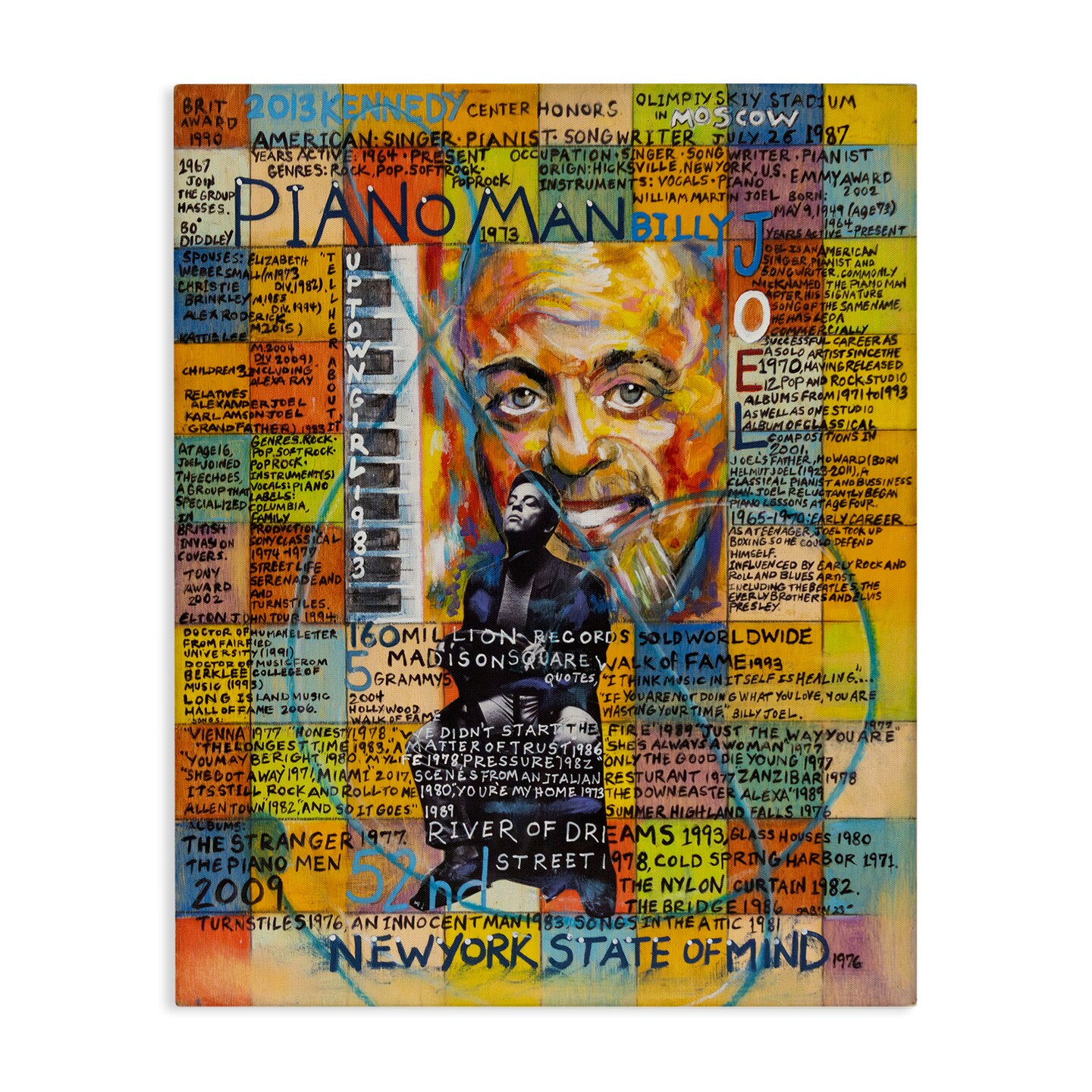 Stupell Industries Billy Joel Collage Canvas Wall Art Design by Sabin