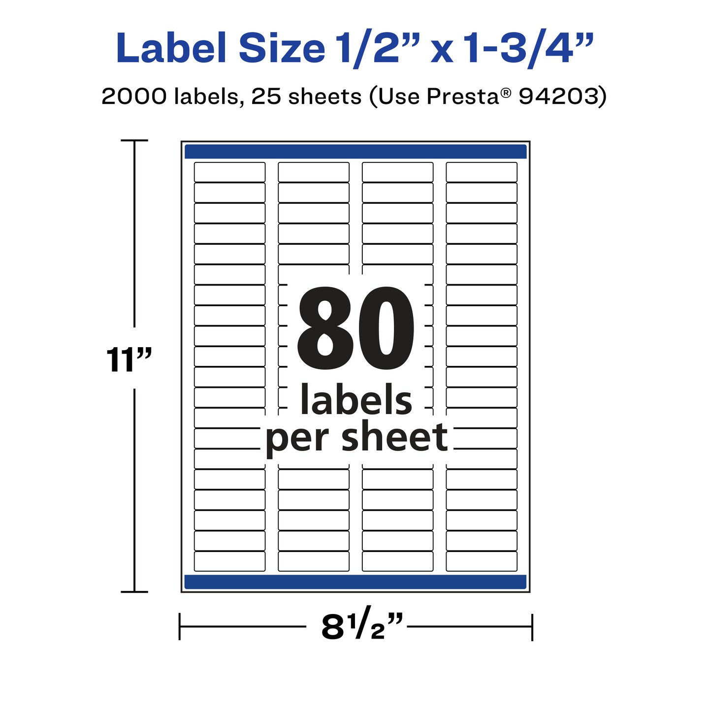Avery Glossy Clear Rectangle Labels with Sure Feed, .5" x 1.75"