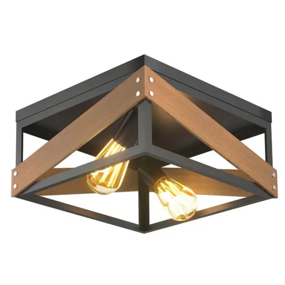 Living Room Adjustable Rustic Ceiling Geometric Lamp with Iron Shade