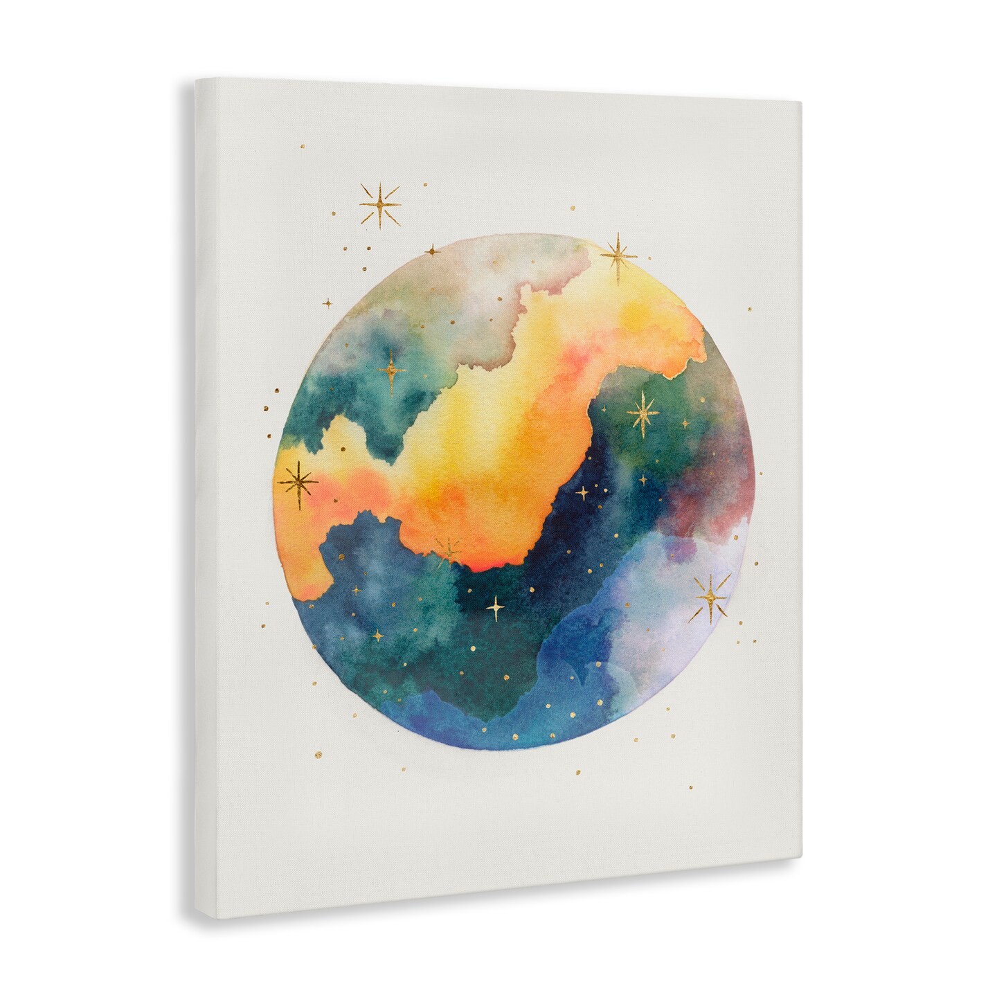 Stupell Industries Nebula &#x26; Stars Watercolor Canvas Wall Art Design by Michael Willett