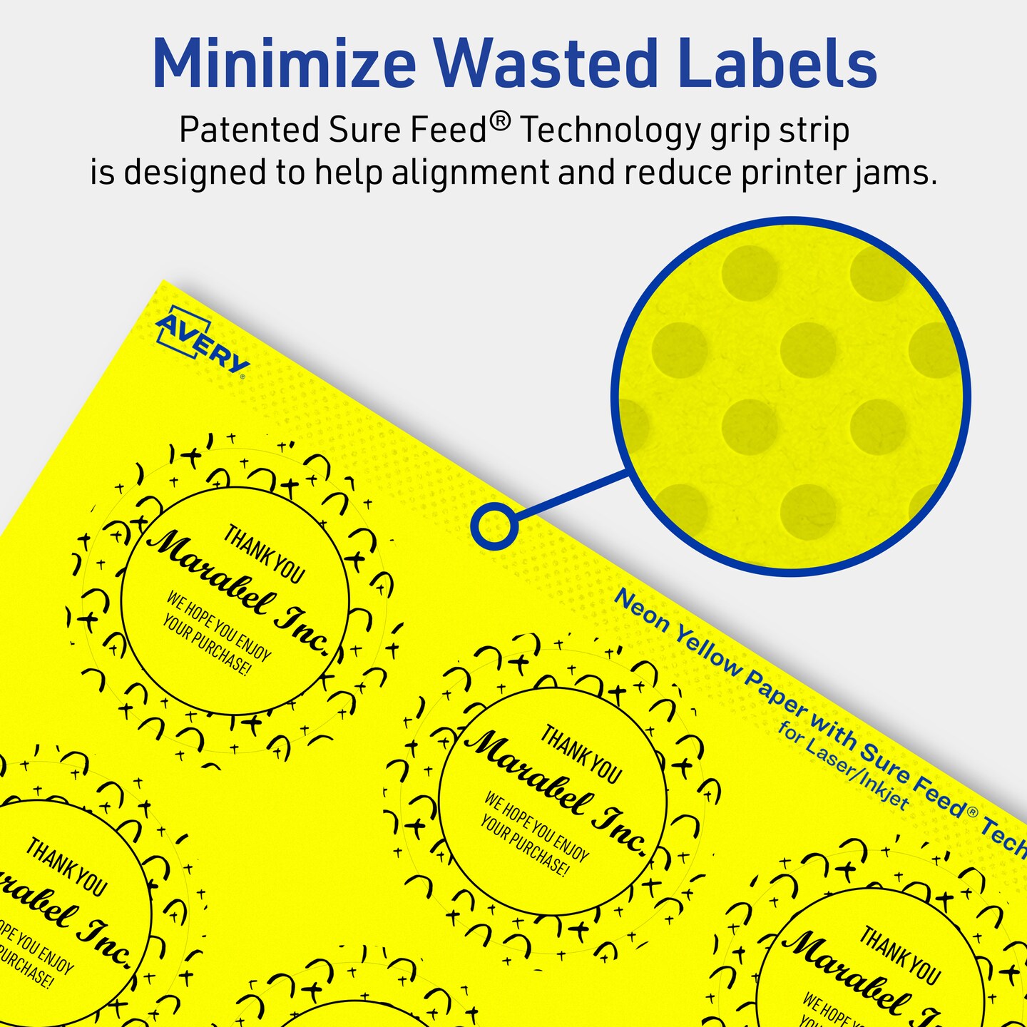 Avery Neon Yellow Paper Labels, 2&#x22; Diameter Round