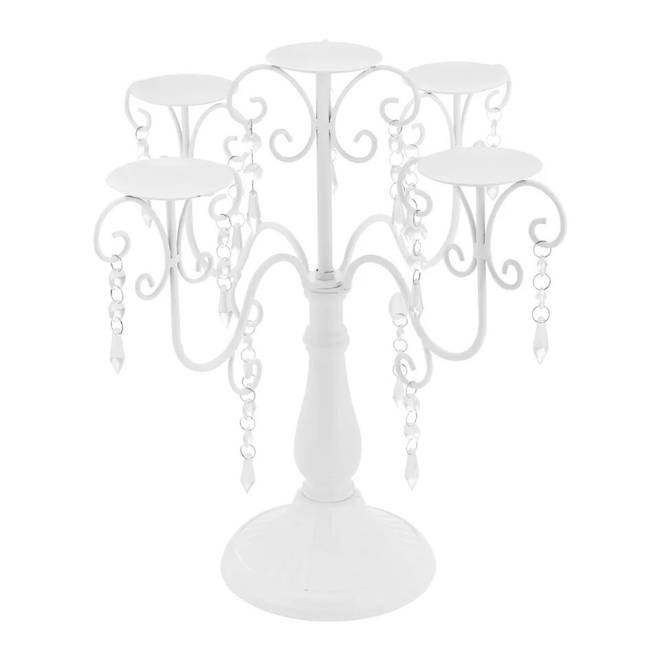 2Pcs 5-Arm Vintage Candle Holders Elegant Decors For Celebration Party Wedding