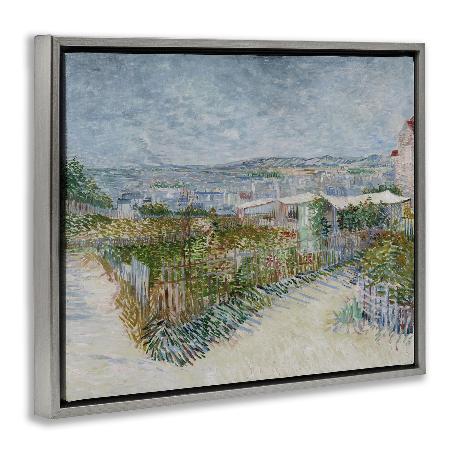 Stupell Industries Van Gogh Monmarte Landscape Framed Floater Canvas Wall Art Design by one1000paintings