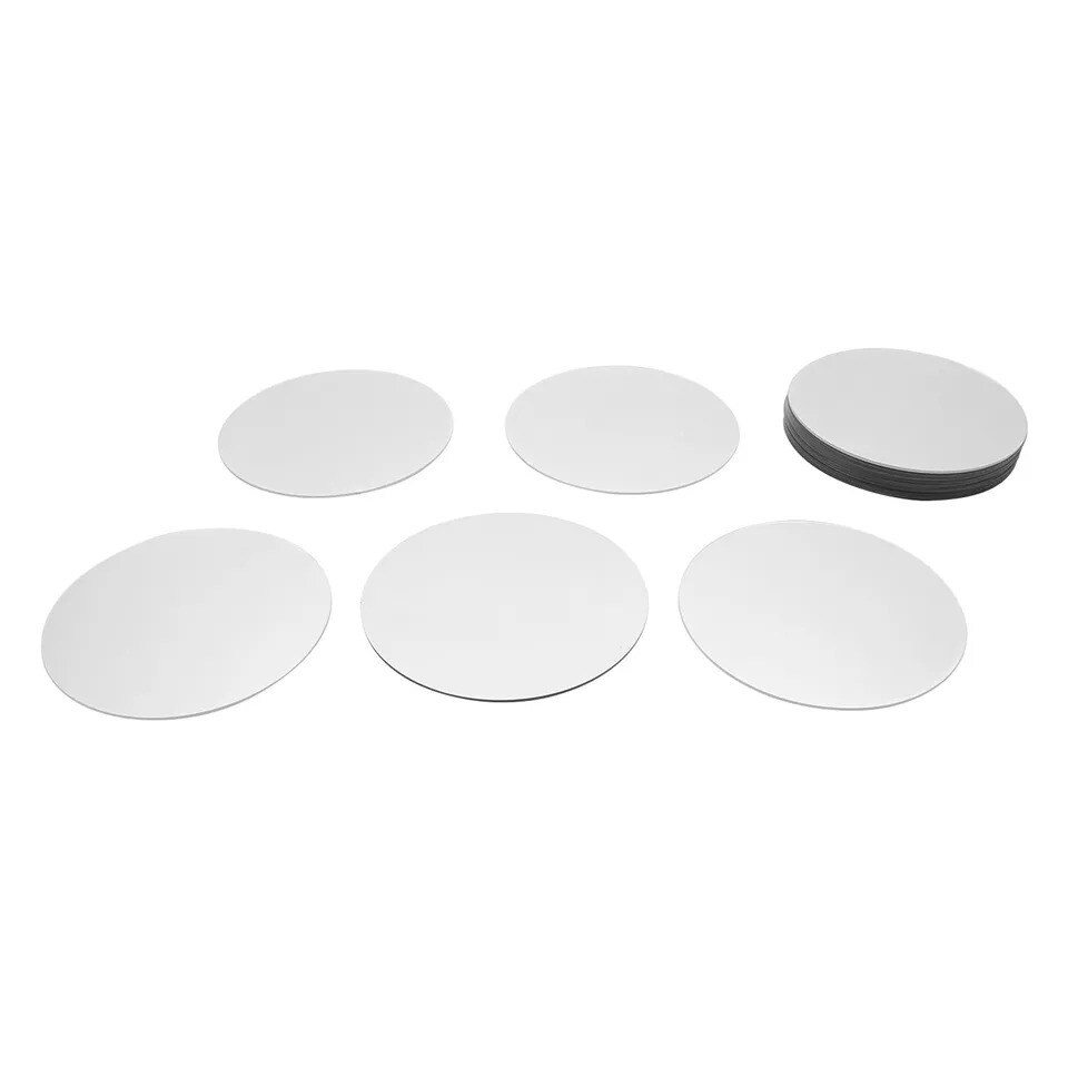 6&#x22; 18Pcs Tabletop Round Trays Acrylic Plate Candle Plate Circle Mirror Wedding