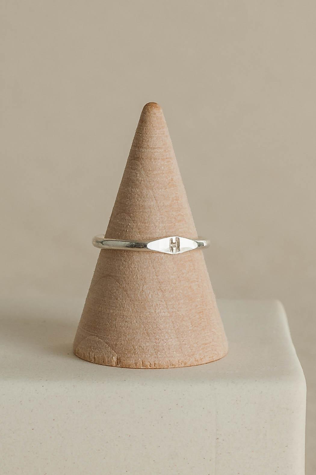 Rhea | Initial Sterling Silver Promise Ring | LoveGem Studio 418863872144277508