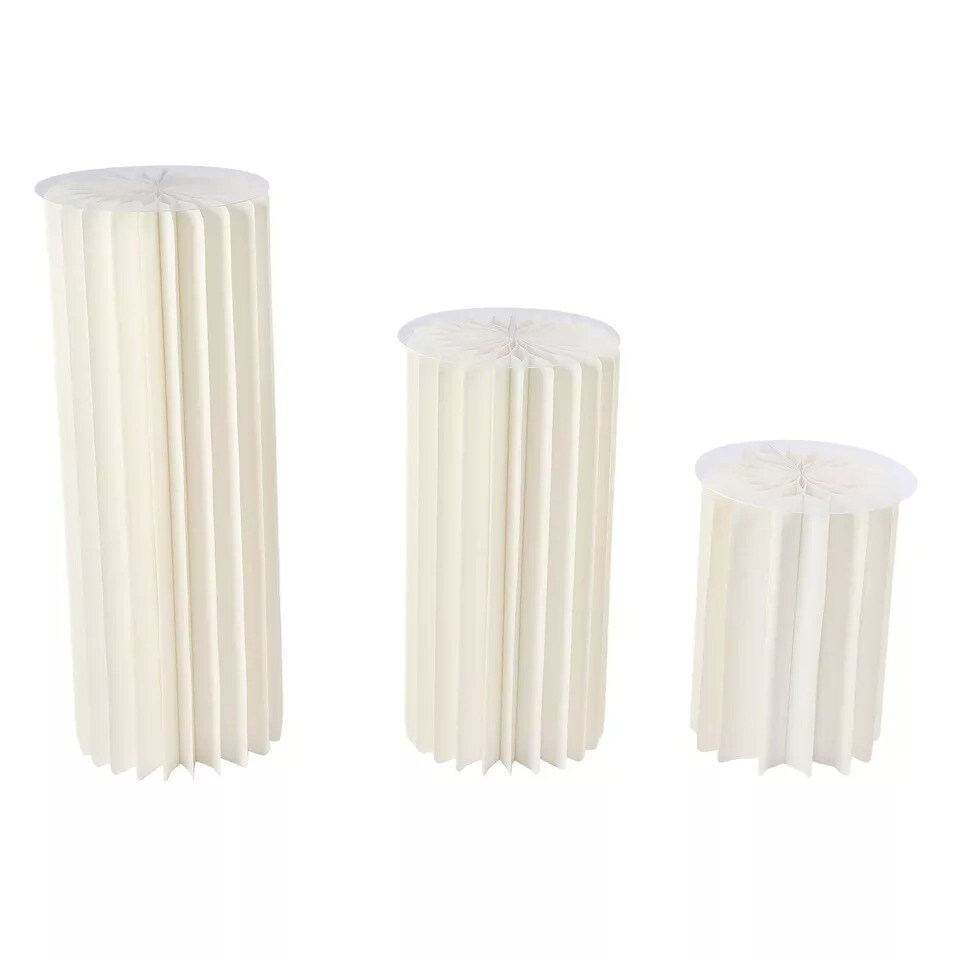 Foldable Centerpieces Cardboard Vase 3pcs Cylinder Flower Vase Stand Centerpiece