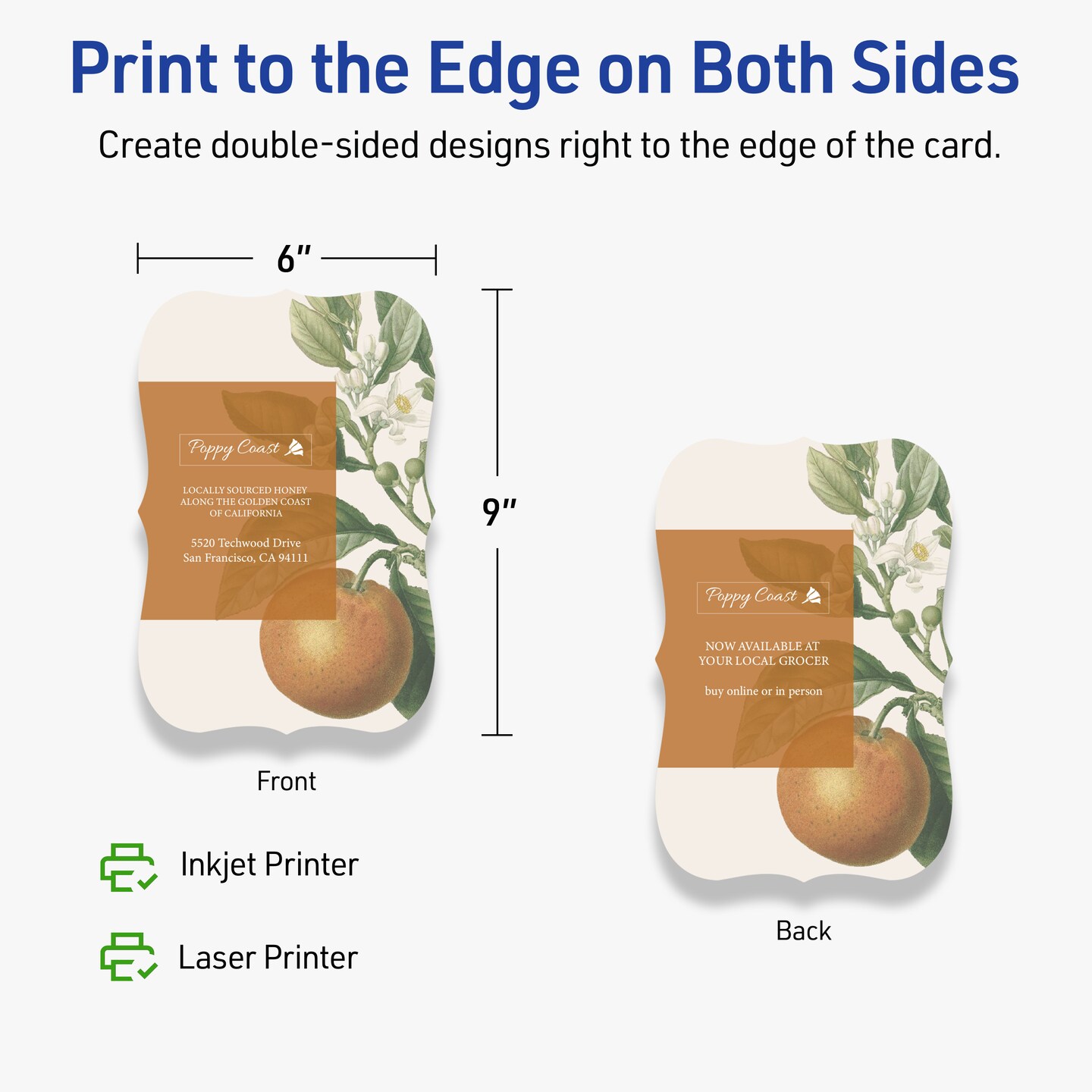Avery Matte White Postcards, 6&#x22; x 9&#x22; Rectangle Flourished Edge