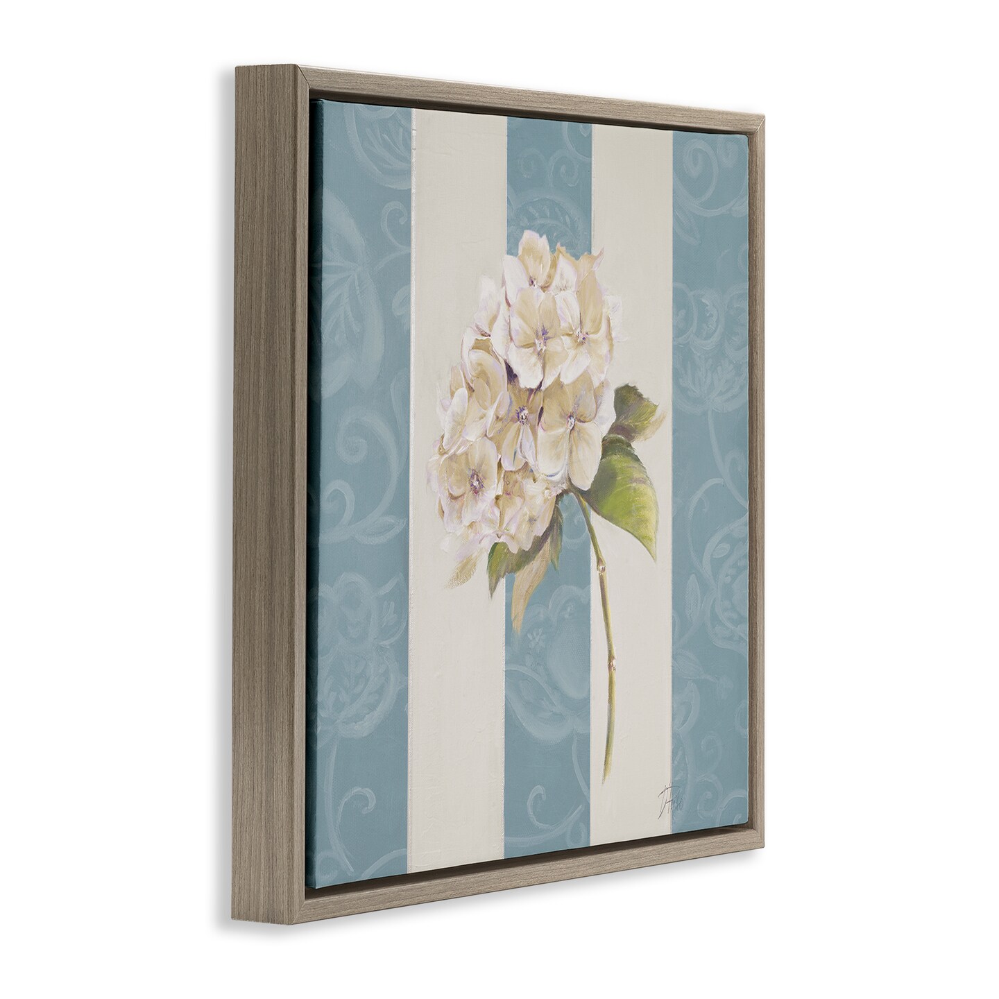 Stupell Industries Vintage Hydrangea Sprig Framed Floater Canvas Wall Art Design by Patricia Pinto