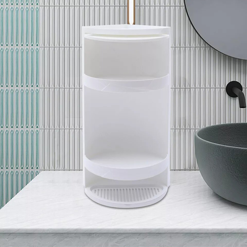 Rotating Triangle Rack Bathroom Storage Holder Organizer Sink