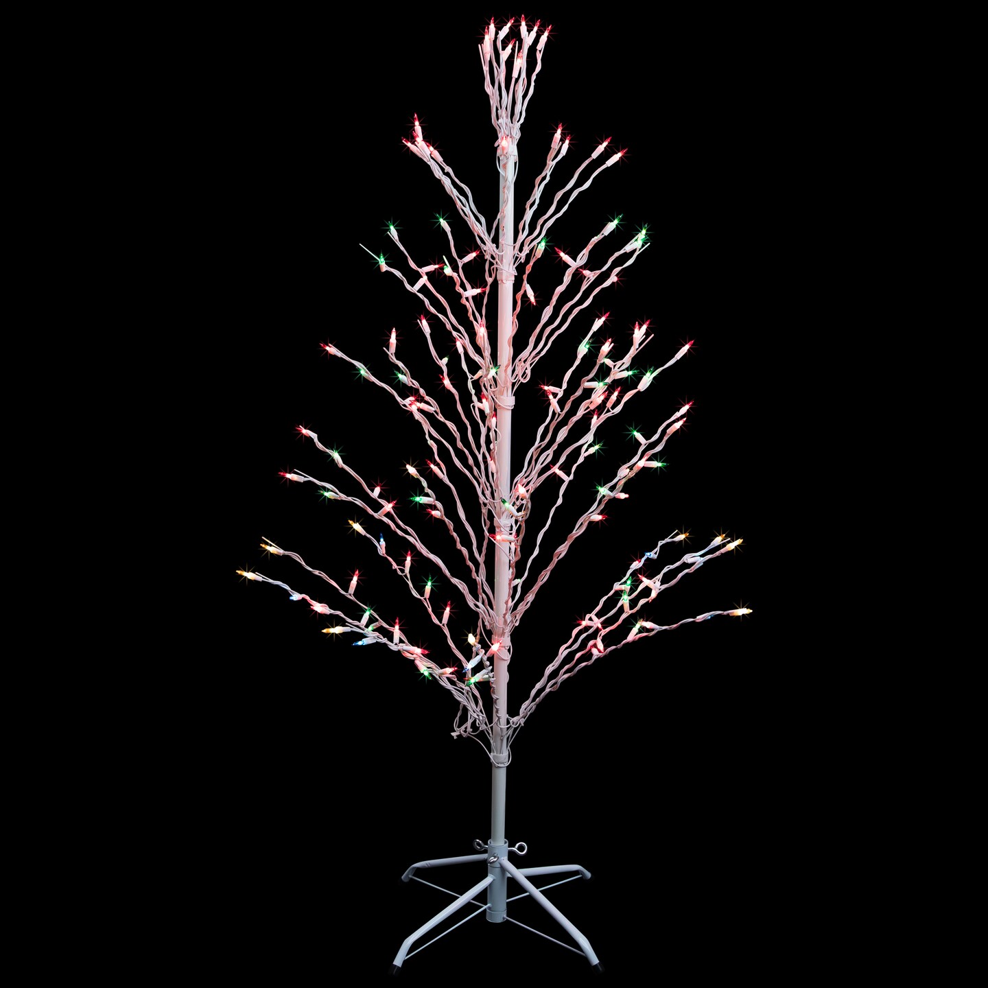 Northlight Pre-Lit Cascade Twig Tree Outdoor Christmas Decoration - 4&#x27; - Multicolor Lights